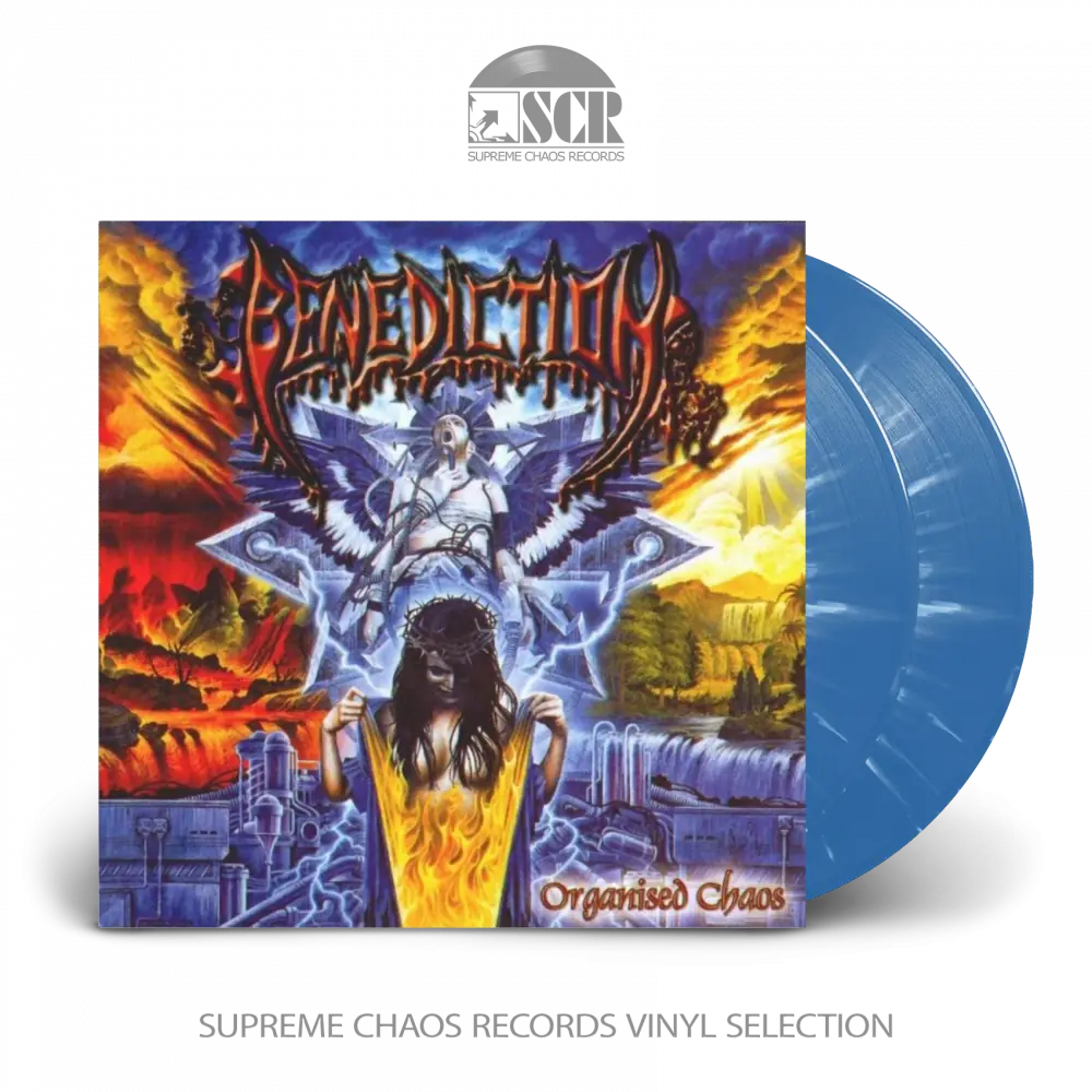 BENEDICTION - Organised Chaos · BLUE/WHITE DLP (Death Metal Vinyl)