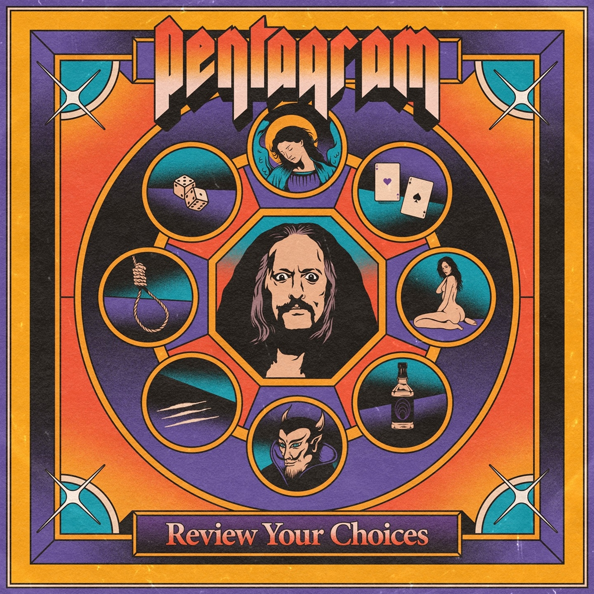 PENTAGRAM - Review Your Choices (Re-Release 2024) [YELLOW/ORANGE/PURPLE MERGE LP] 1