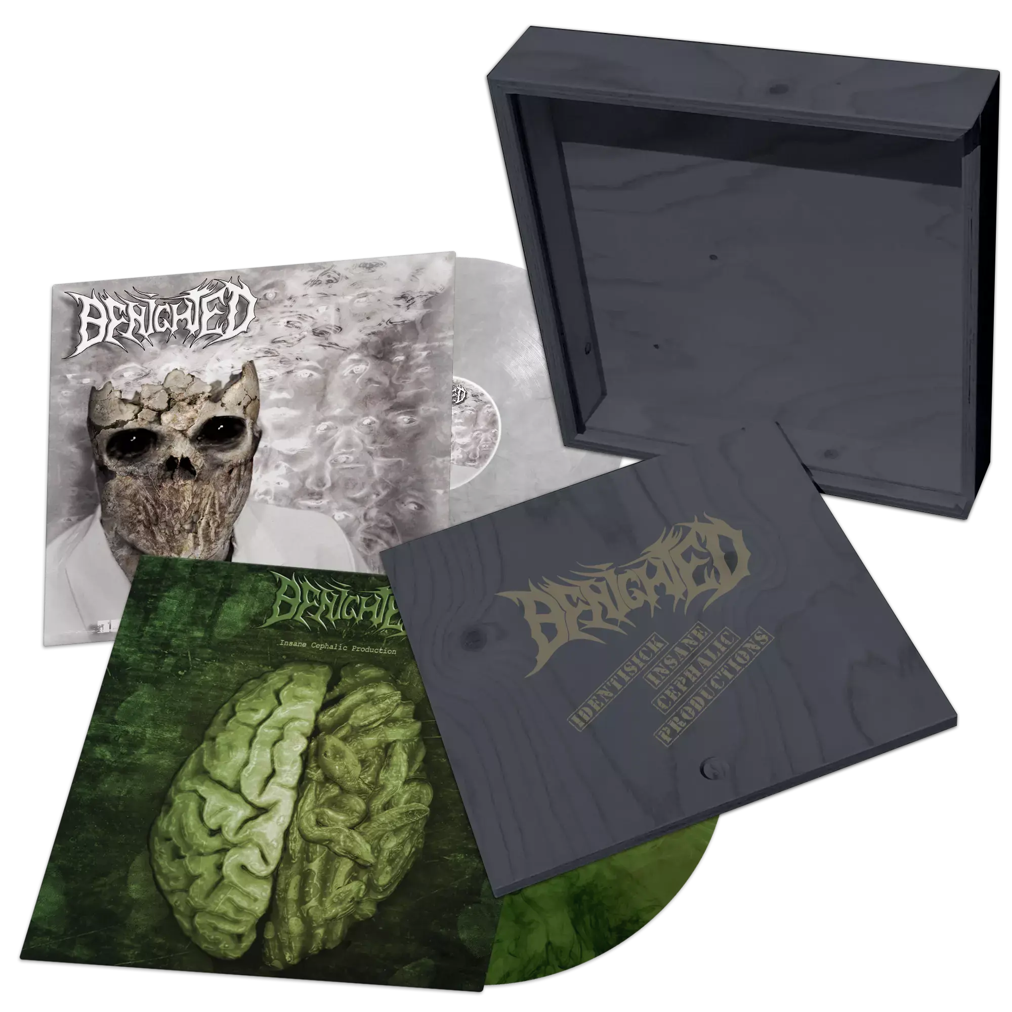 BENIGHTED · Identisick and Insane Cephalic Production | INSANE WOODEN BOXSET BENIGHTED · Identisick and Insane Cephalic Production | INSANE WOODEN BOXSET (Death Metal/Grindcore Vinyl)