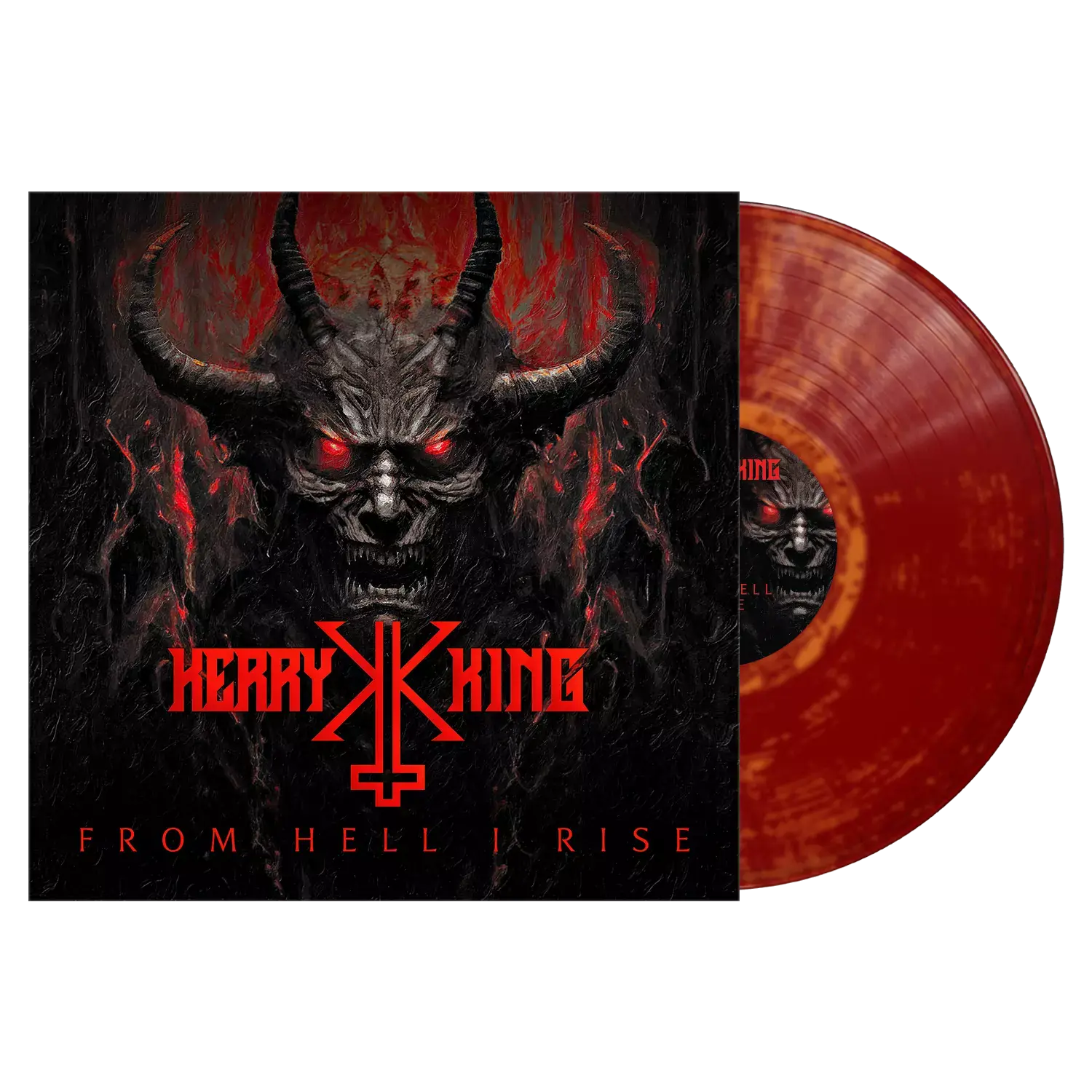 KERRY KING - From Hell I Rise · DARK RED/ORANGE MARBLED LP (Thrash Metal Vinyl)