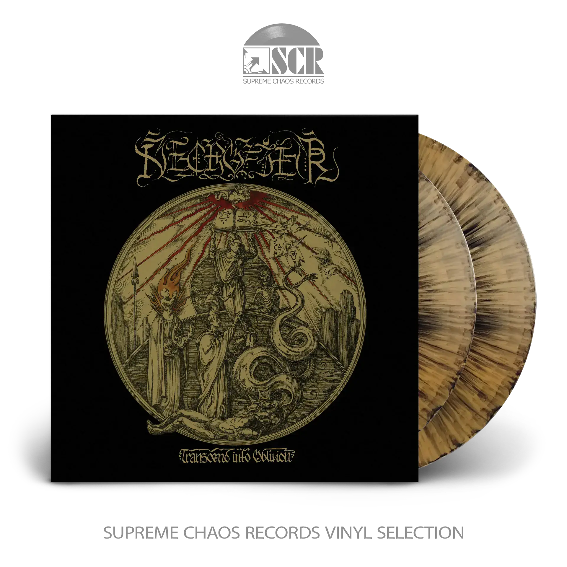 NECROFIER · Transcend Into Oblivion | GOLD/BLACK SPLATTER 2LP (Black Metal/Death Metal Vinyl)