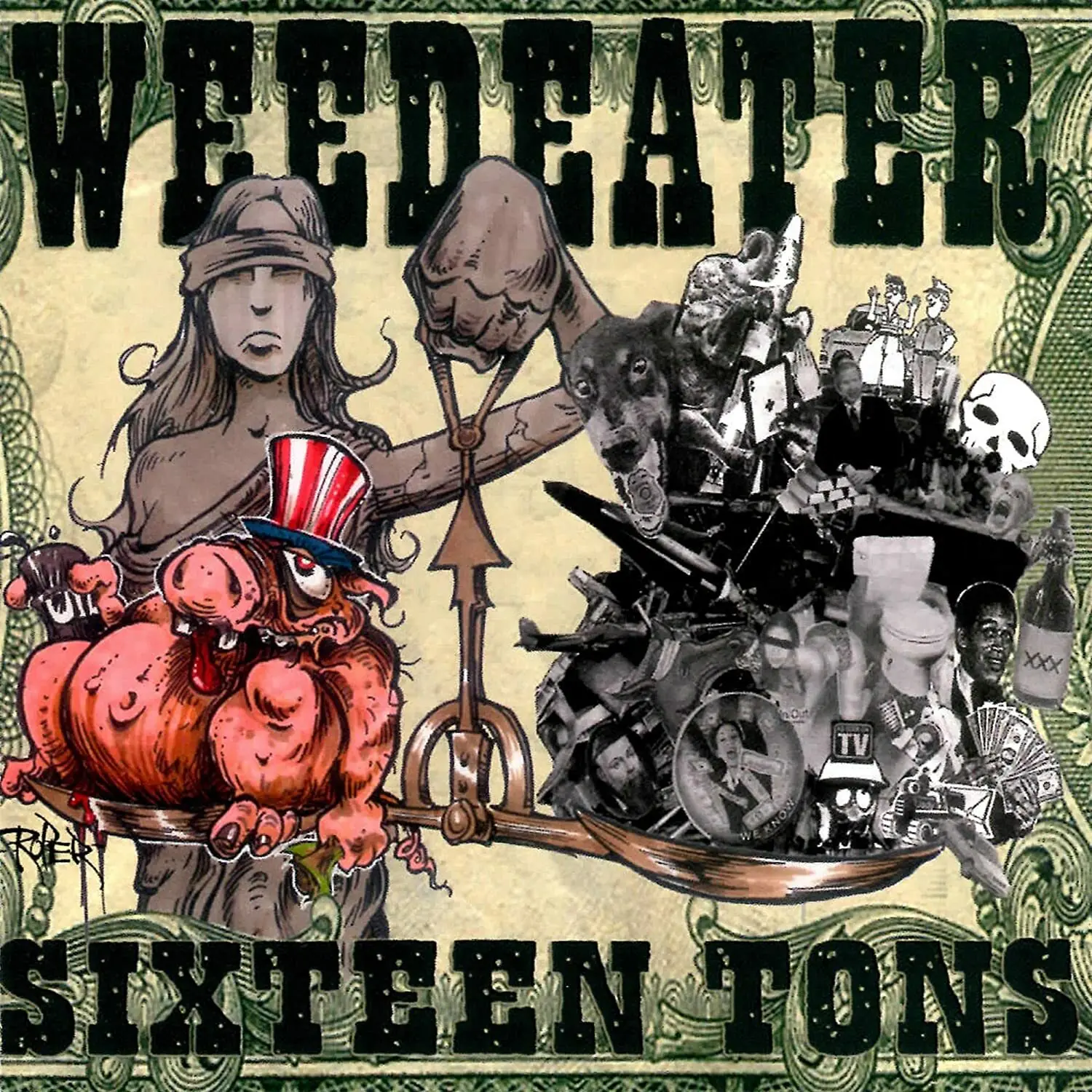 WEEDEATER - Sixteen Tons · TRANSPARENT ICE GREEN LP · Bild 1 WEEDEATER - Sixteen Tons · TRANSPARENT ICE GREEN LP (Stoner Rock Vinyl) · Bild 1