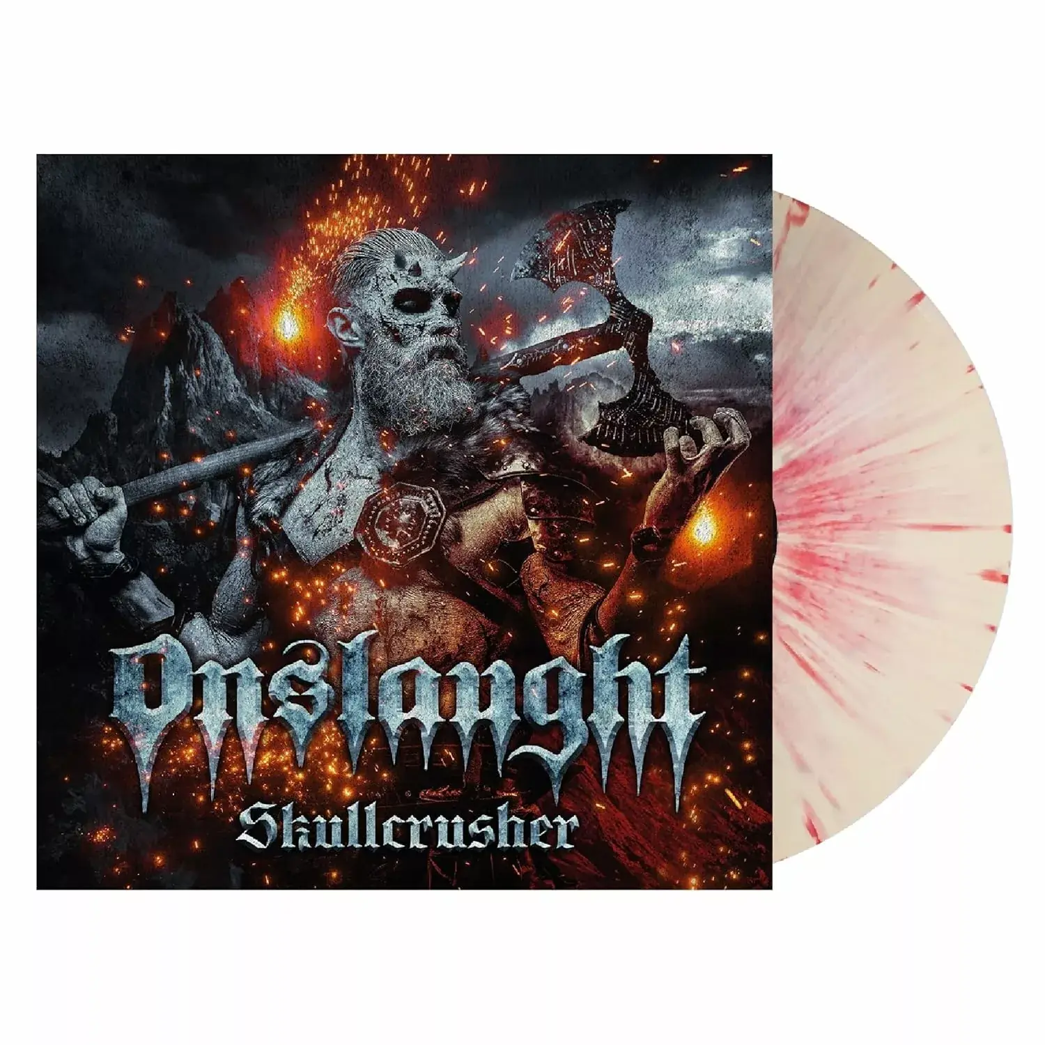 ONSLAUGHT - Skullcrusher · WHITE/RED SPLATTER LP ONSLAUGHT - Skullcrusher · WHITE/RED SPLATTER LP (Thrash Metal Vinyl)