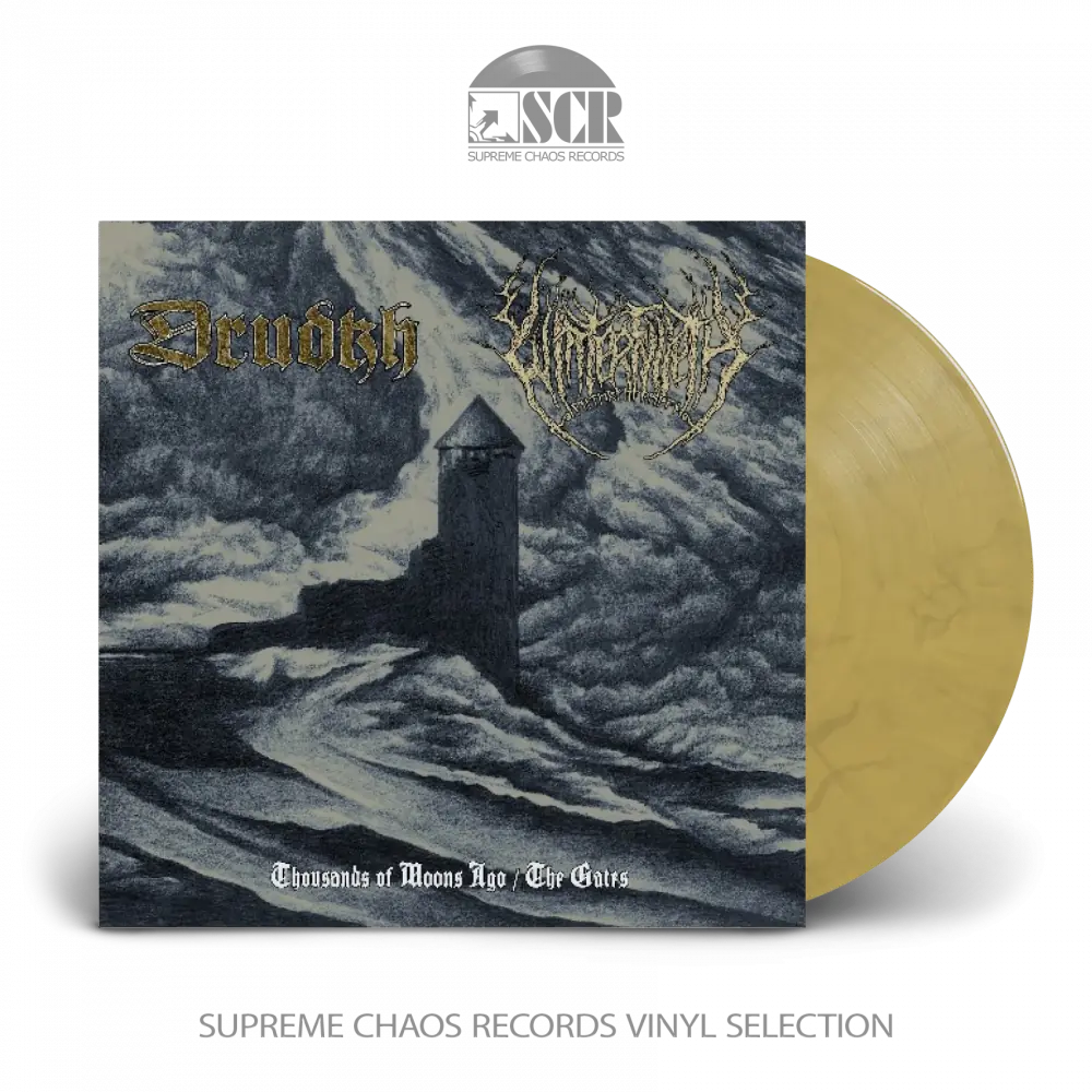 DRUDKH / WINTERFYLLETH - Thousands Of Moons Ago / The Gates · GOLD/BLACK LP DRUDKH / WINTERFYLLETH - Thousands Of Moons Ago / The Gates · GOLD/BLACK LP (Black Metal Vinyl)