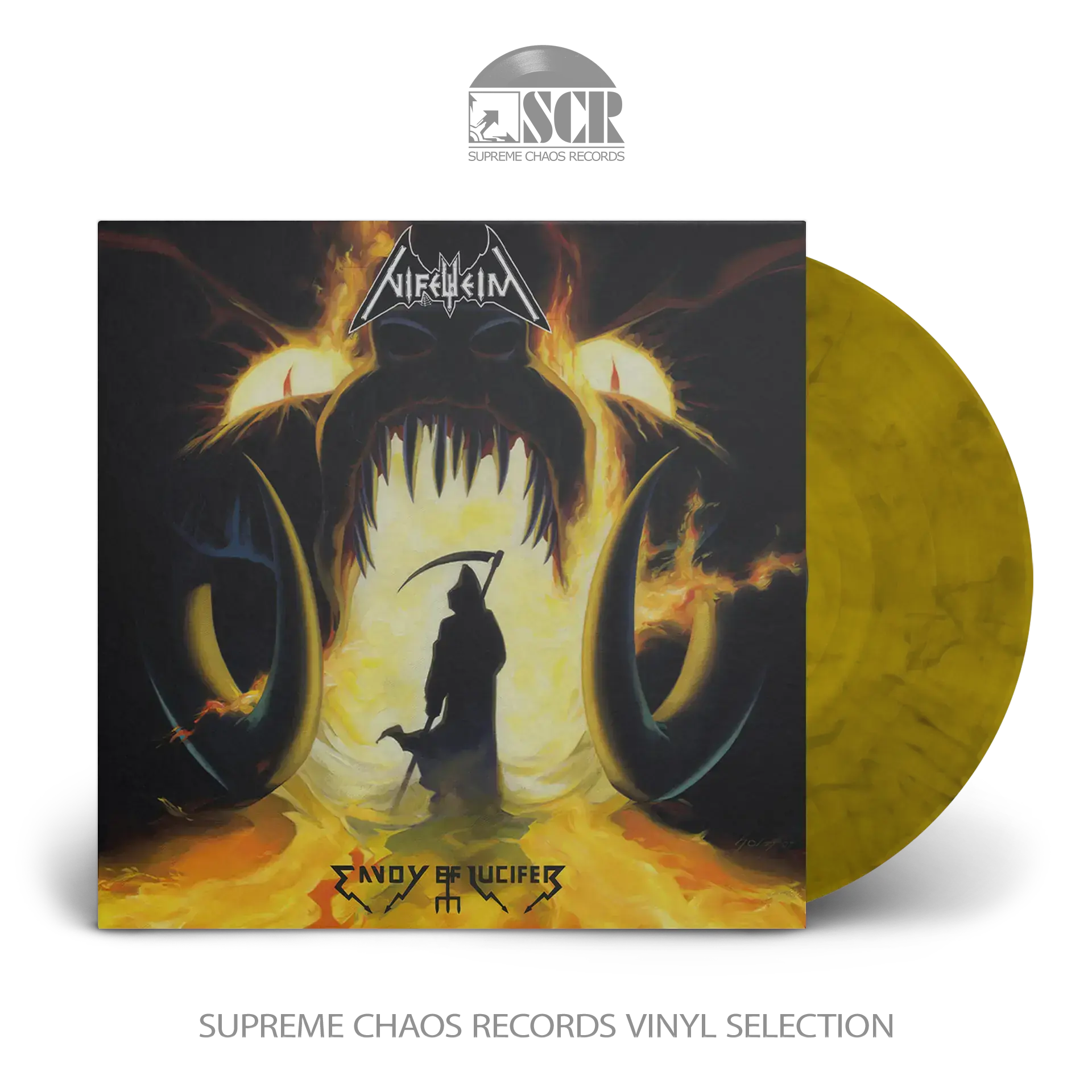 NIFELHEIM - Envoy Of Lucifer (Re-Release) · YELLOW/BLACK LP NIFELHEIM - Envoy Of Lucifer (Re-Release) · YELLOW/BLACK LP (Black Metal Vinyl)