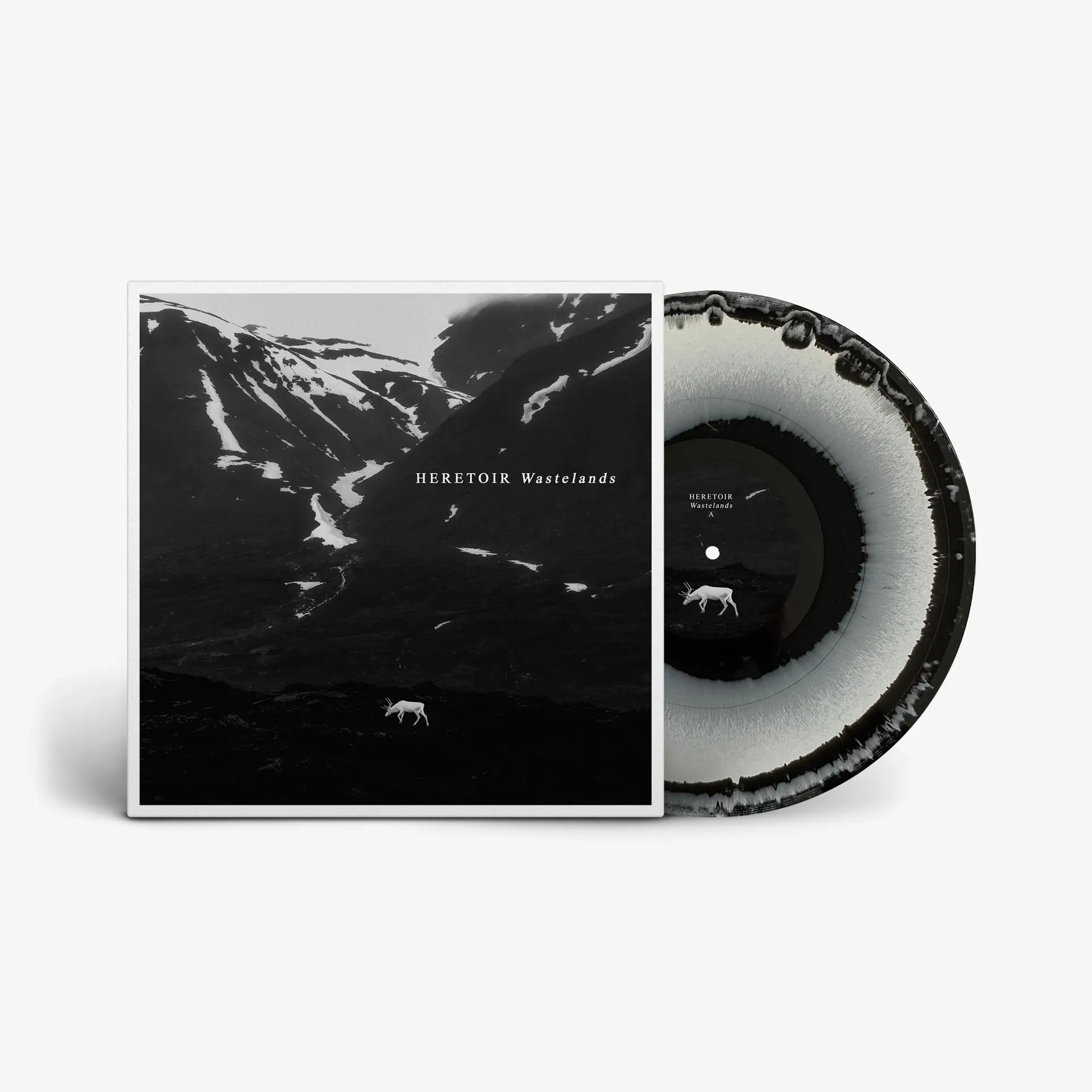 HERETOIR · Wastelands | WHITE/BLACK LP (Black Metal/Progressive Metal Vinyl)