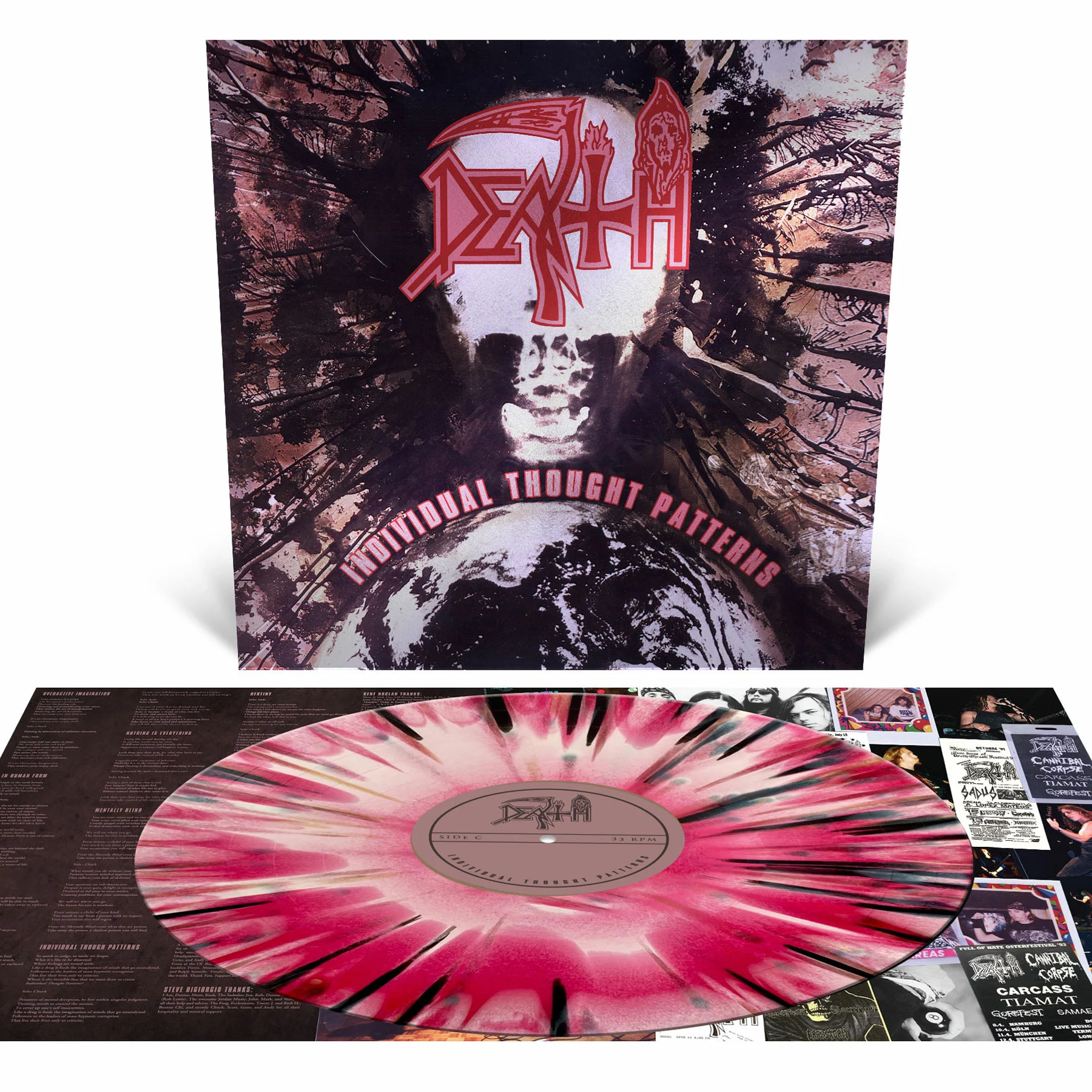DEATH - Individual Thought Patterns (Re-Issue) · PINK/WHITE/RED MERGE SPLATTER LP (Death Metal Vinyl)