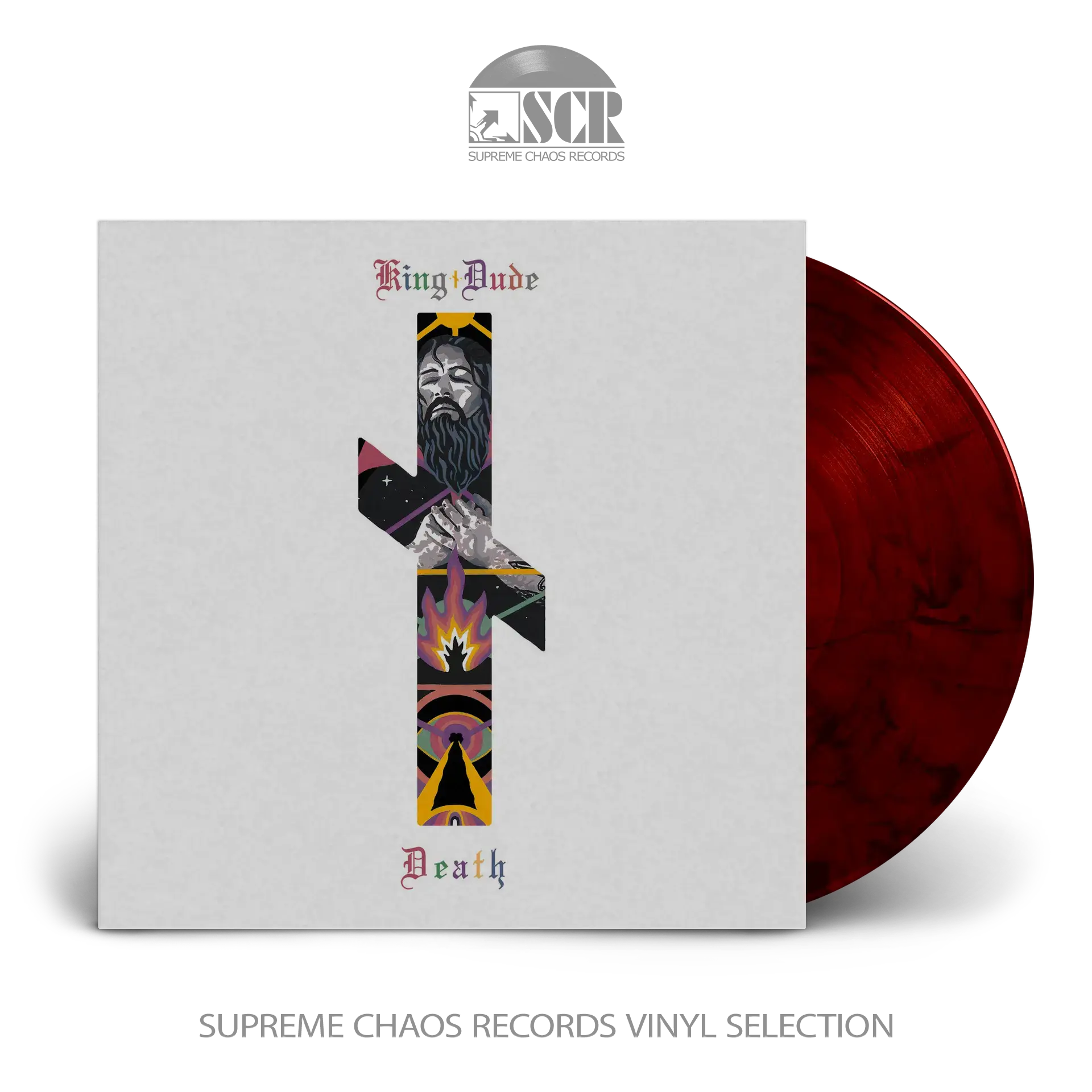 KING DUDE - Death · BLACK/RED MARBLED LP (Folk Vinyl)