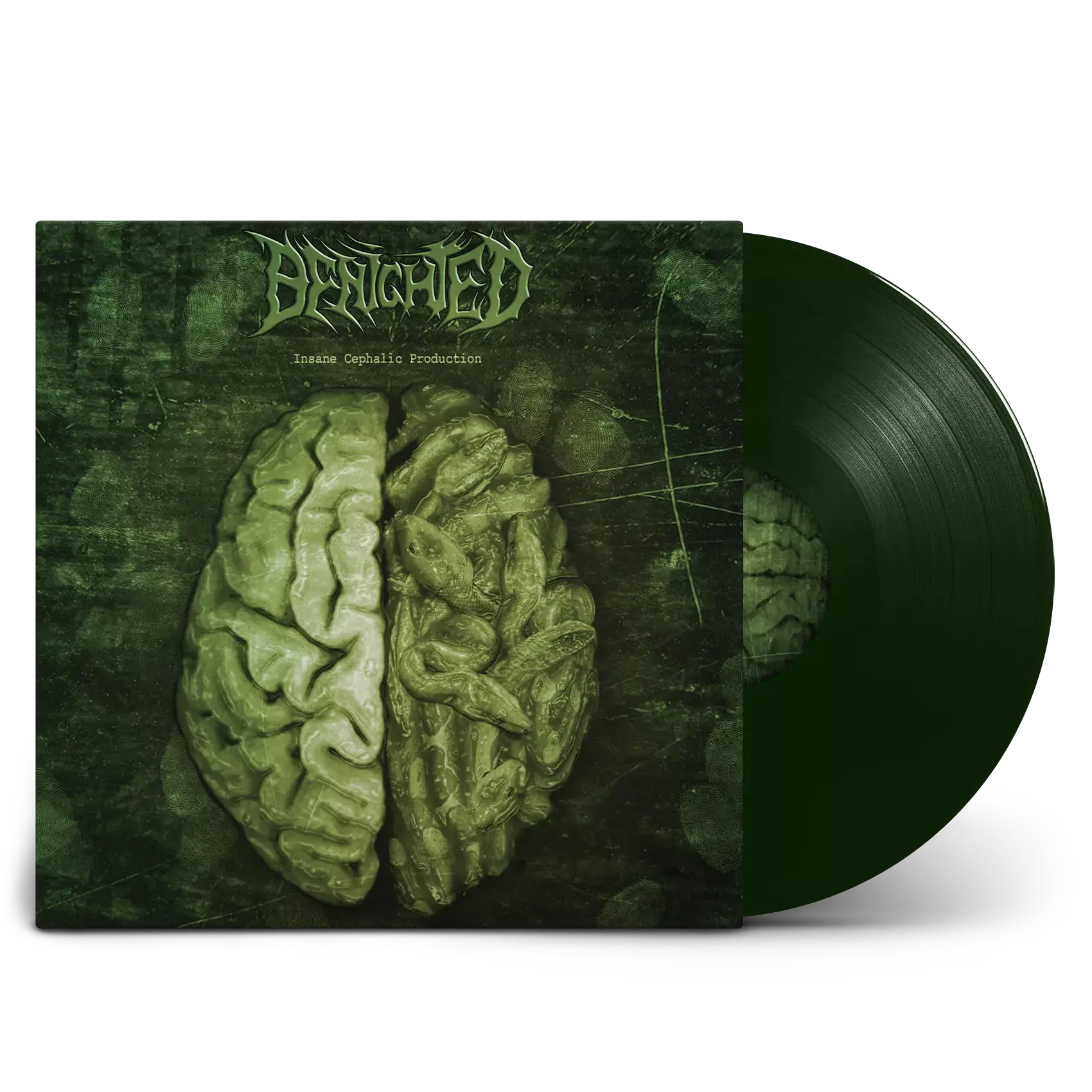 BENIGHTED · Insane Cephalic Production | DARK GREEN LP BENIGHTED · Insane Cephalic Production | DARK GREEN LP (Death Metal/Grindcore Vinyl)