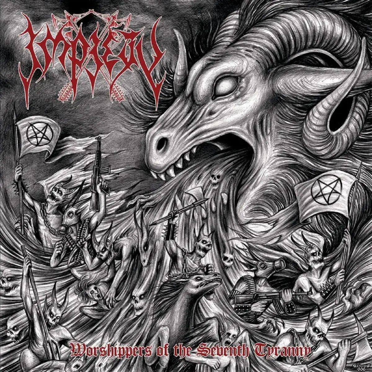 IMPIETY · Worshippers Of The Seventh Tyranny | MULTI COLOR SPLATTER LP · Bild 1 IMPIETY · Worshippers Of The Seventh Tyranny | MULTI COLOR SPLATTER LP (Black Metal/Thrash Metal Vinyl) · Bild 1