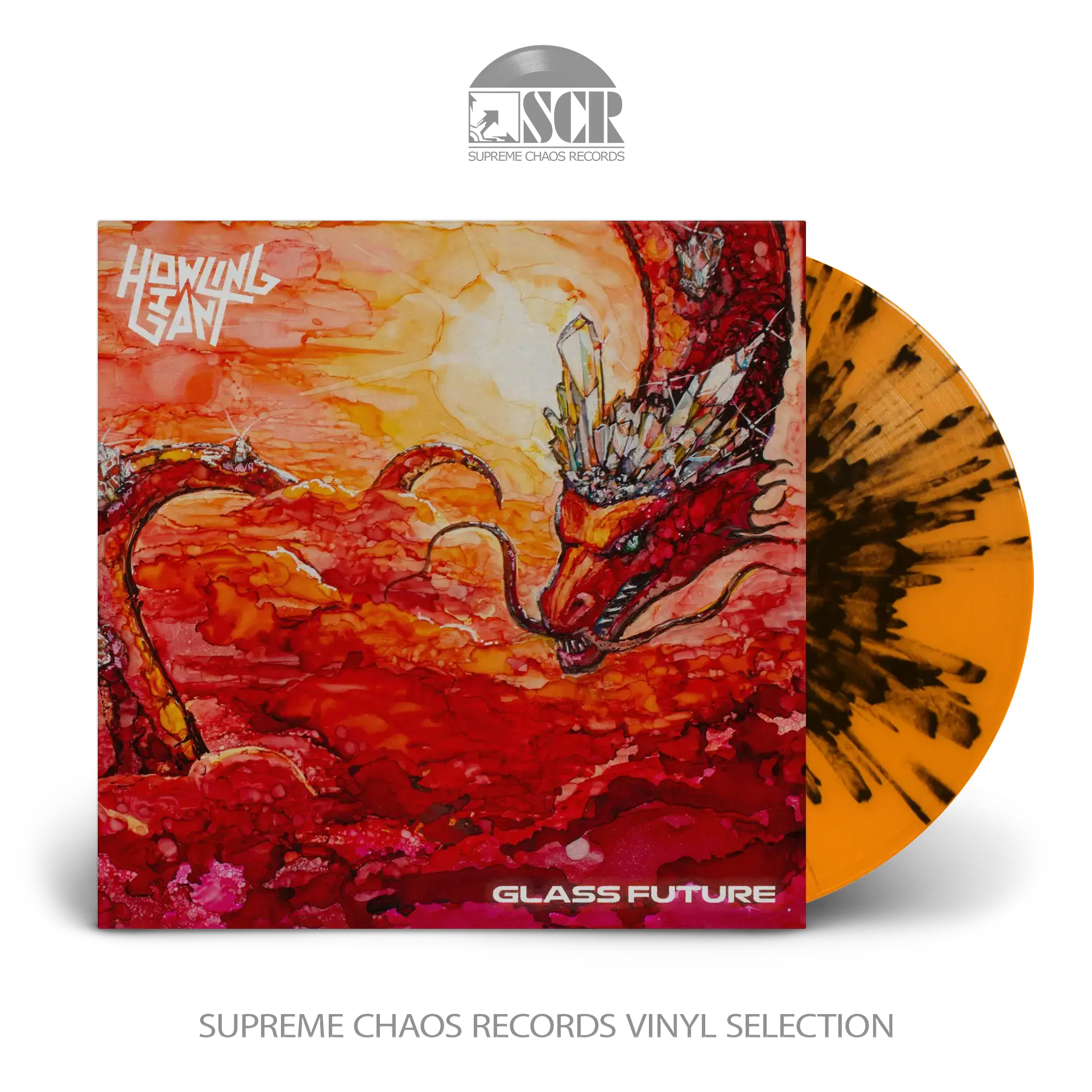 HOWLING GIANT · Glass Future | ORANGE/BLACK SPLATTER LP (Psychedelic Metal Vinyl)