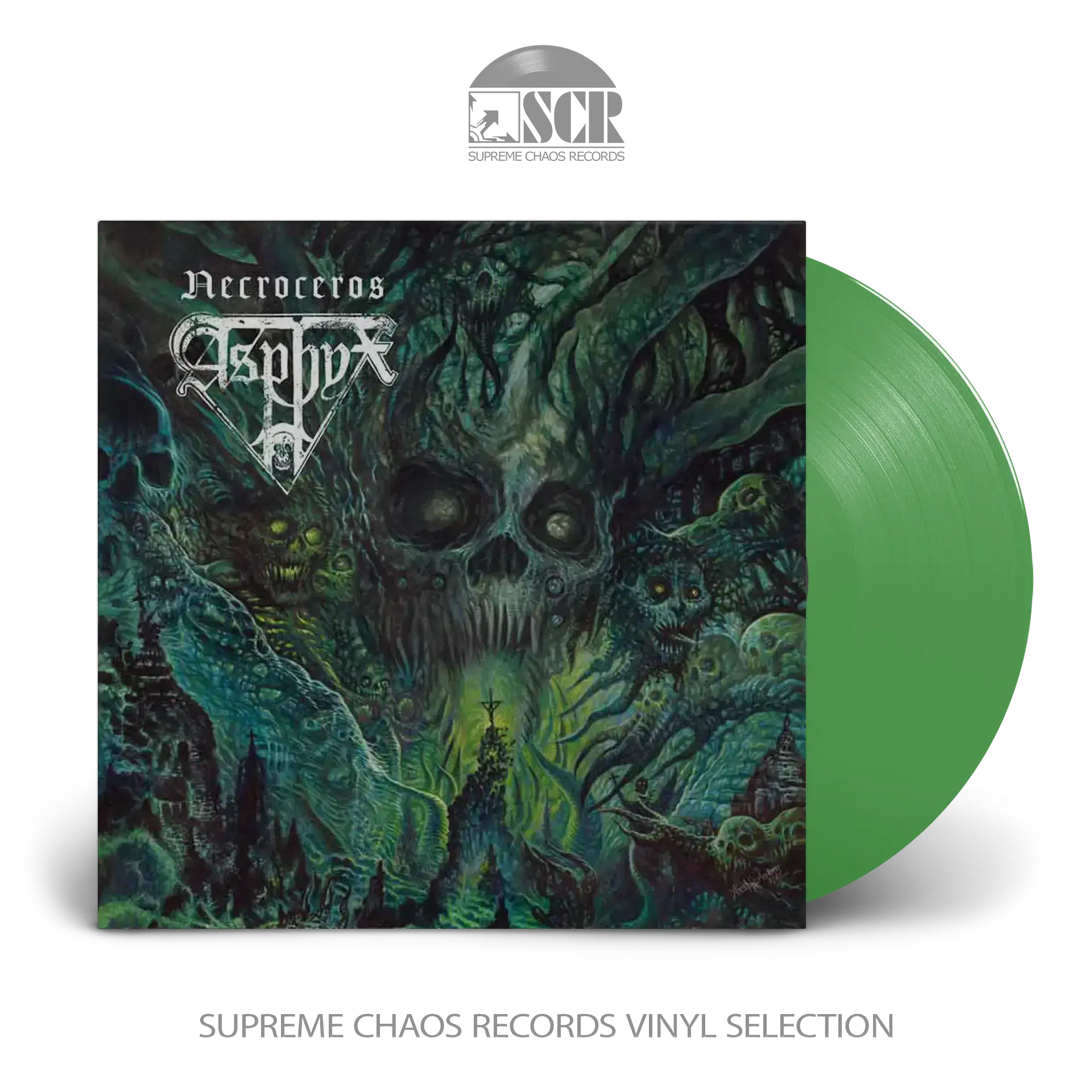 ASPHYX - Necroceros (Pop-Up) · GREEN LP (Death Metal Vinyl)