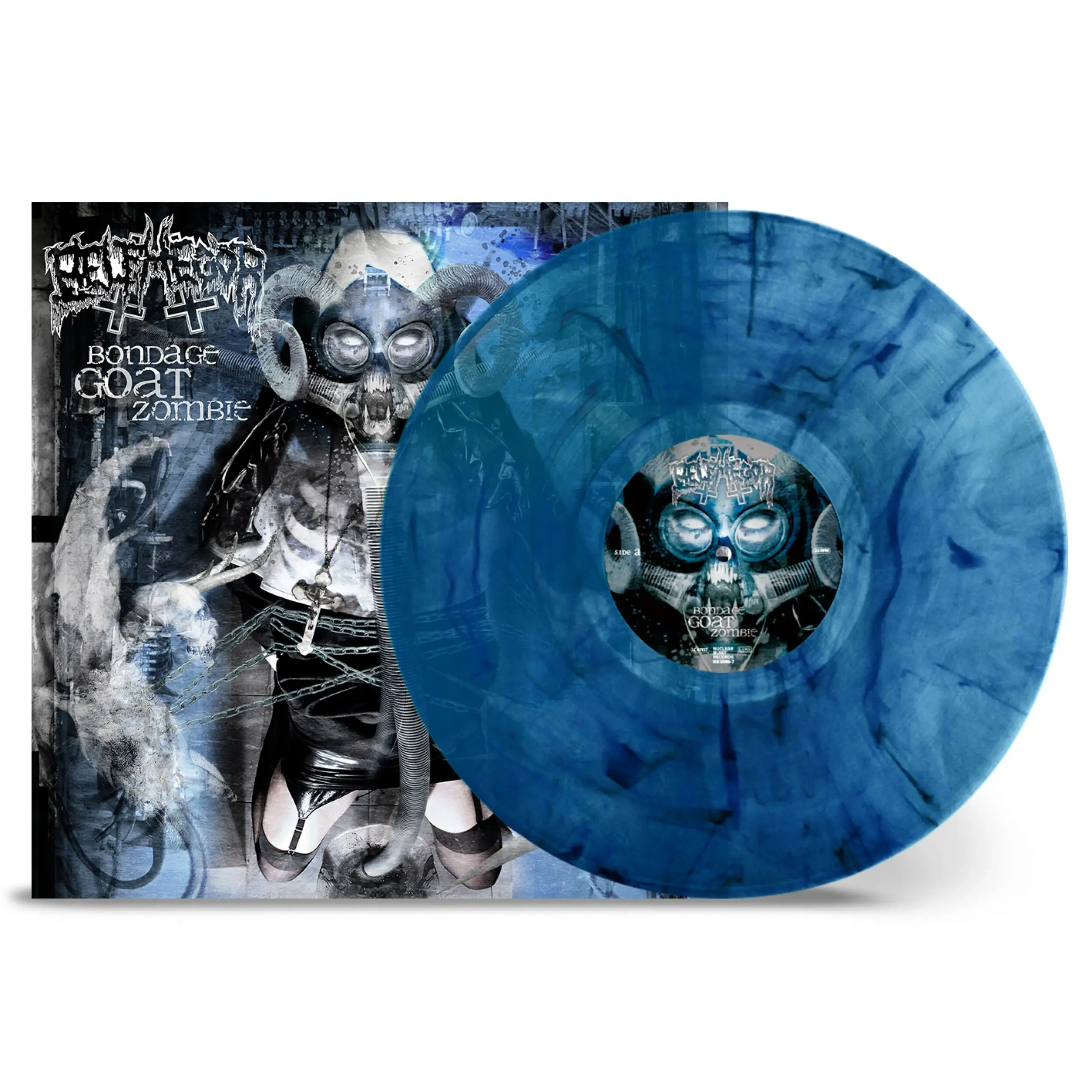 BELPHEGOR · Bondage Goat Zombie | TRANSPARENT BLUE/BLACK MARBLED LP BELPHEGOR · Bondage Goat Zombie | TRANSPARENT BLUE/BLACK MARBLED LP (Black Metal Vinyl)
