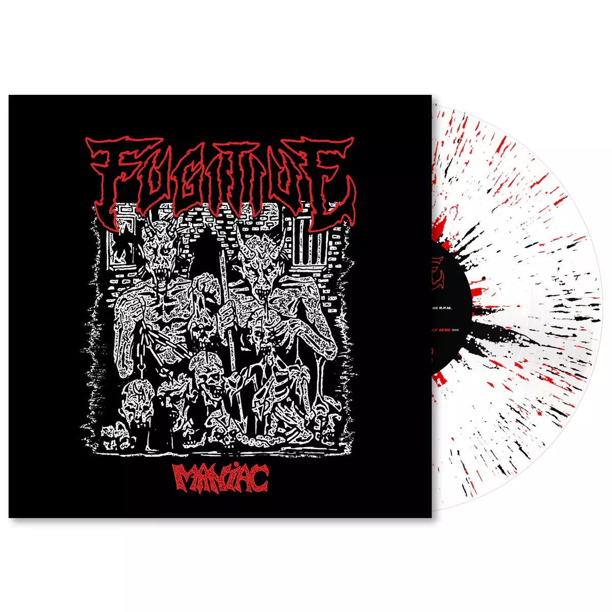 FUGITIVE - Maniac · ULTRA CLEAR/RED/BLACK SPLATTER LP (Thrash Metal Vinyl)