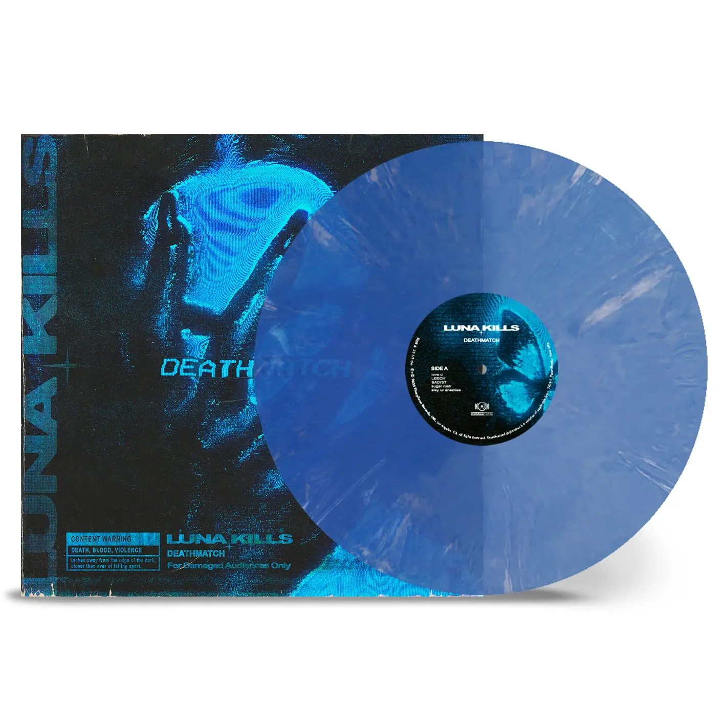LUNA KILLS - Deathmatch · TRANSPARENT BLUE/WHITE MARBLED LP (Alternative Metal Vinyl)