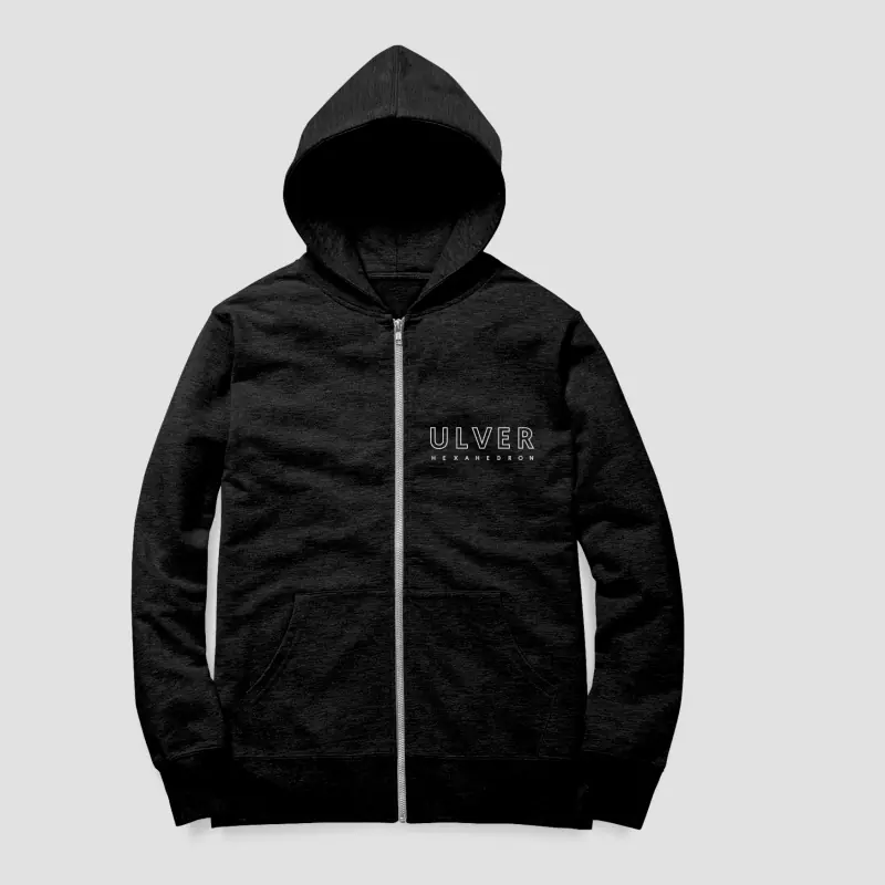 ULVER · Hexahedron Zipper Black | ZIP HOODIE (Ambient Clothes)