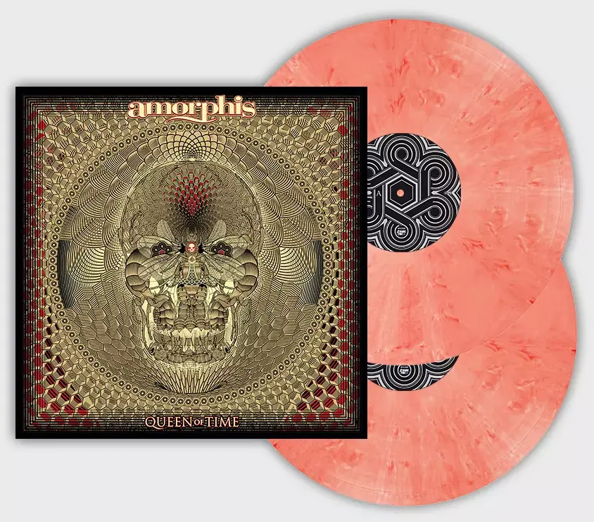 AMORPHIS - Queen Of Time · RED/WHITE MARBLED LP (Melodic Death Metal Vinyl)