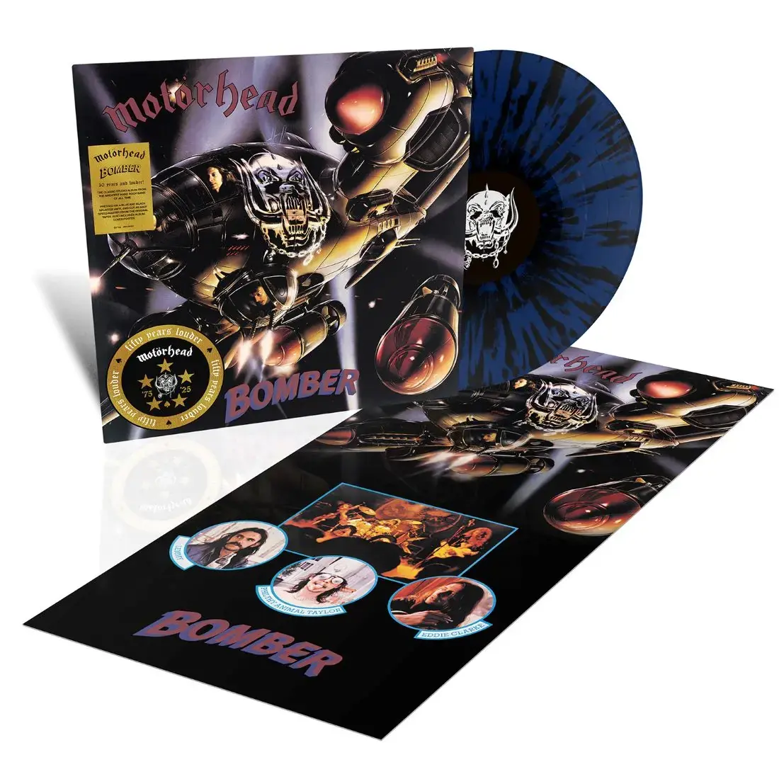 MOTÖRHEAD - Bomber (50 Years) · BLUE/BLACK SPLATTER LP MOTÖRHEAD - Bomber (50 Years) · BLUE/BLACK SPLATTER LP (Heavy Metal Vinyl)
