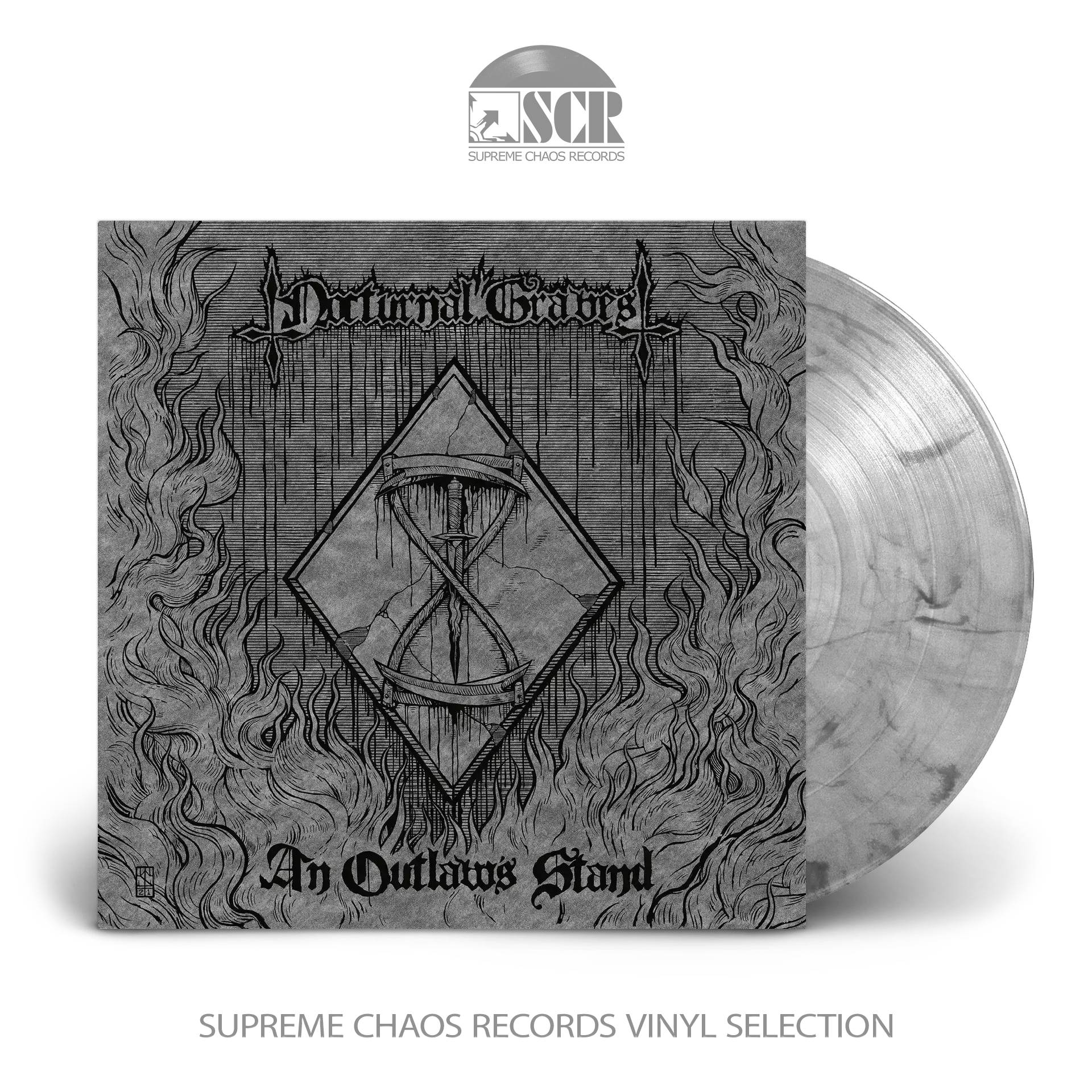 NOCTURNAL GRAVES · An Outlaw's Stand | CLEAR/BLACK LP (Black Metal Vinyl)