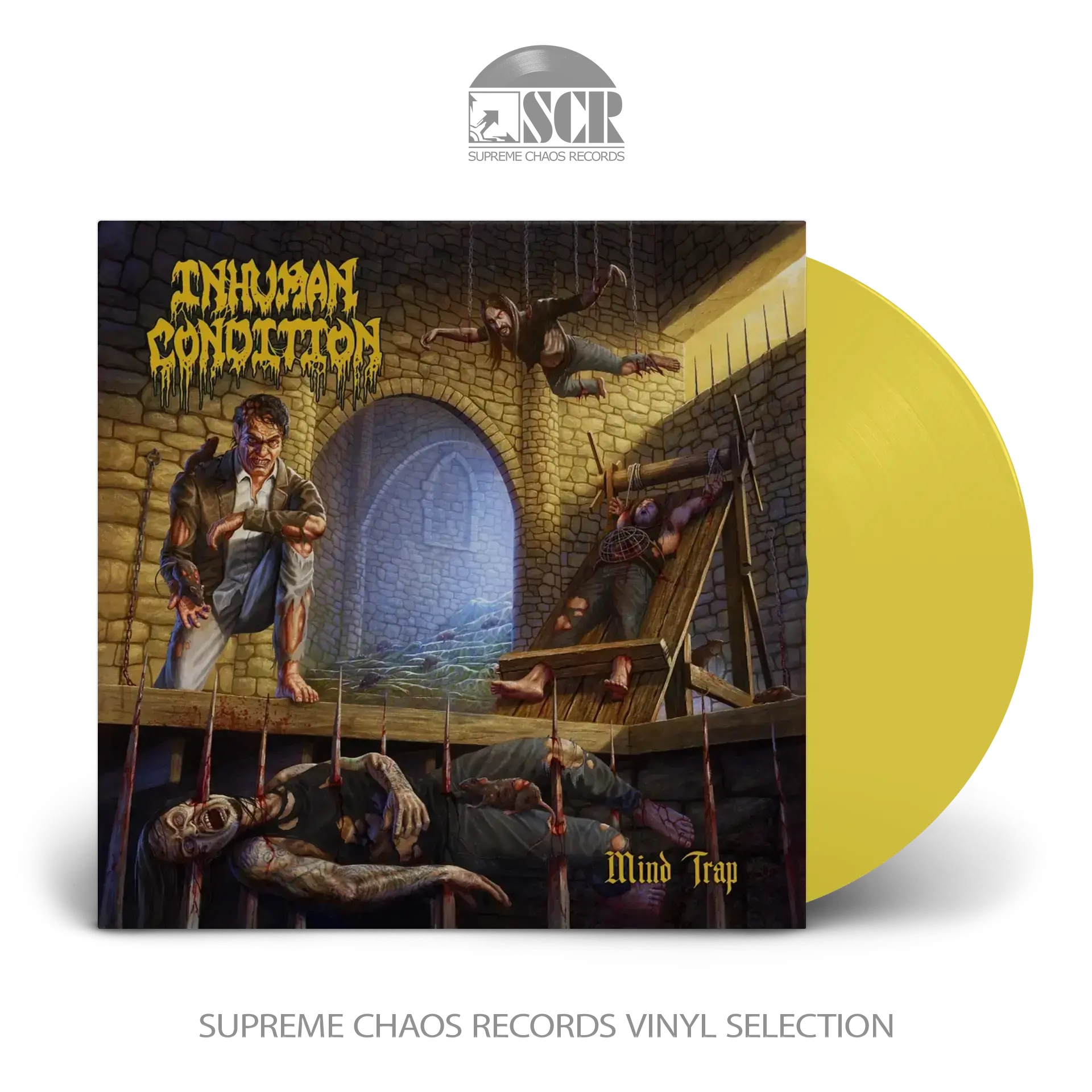 INHUMAN CONDITION - Mind Trap · PISS YELLOW LP (Death Metal Vinyl)