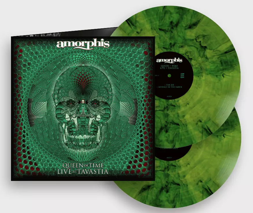 AMORPHIS - Queen Of Time - Live At Tavastia 2021 · YELLOW/BLUE/BLACK MARBLED 2LP (Melodic Death Metal Vinyl)