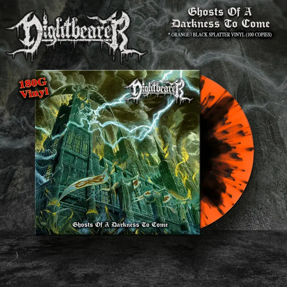 NIGHTBEARER - Ghosts of a Darkness to Come · ORANGE/BLACK SPLATTER LP (Death Metal Vinyl)