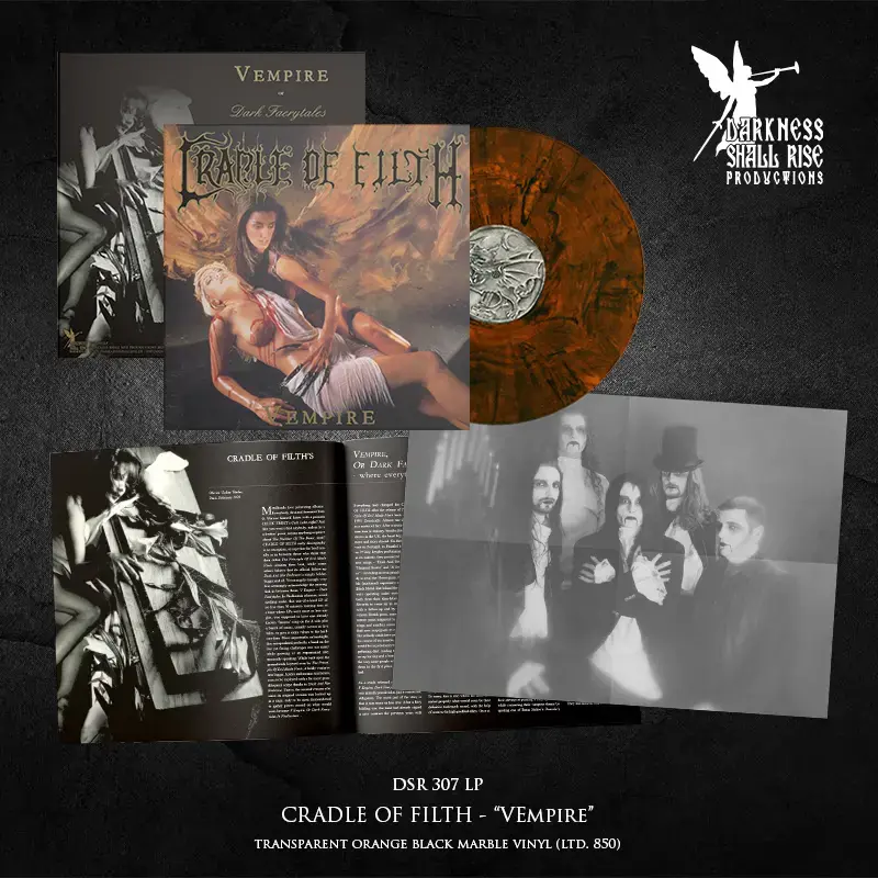 CRADLE OF FILTH - Vempire, Or Dark Faerytales In Phallustein · TRANSPARENT ORANGE/BLACK MARBLED LP · Bild 2 CRADLE OF FILTH - Vempire, Or Dark Faerytales In Phallustein · TRANSPARENT ORANGE/BLACK MARBLED LP (Gothic Metal/Black Metal Vinyl) · Bild 2