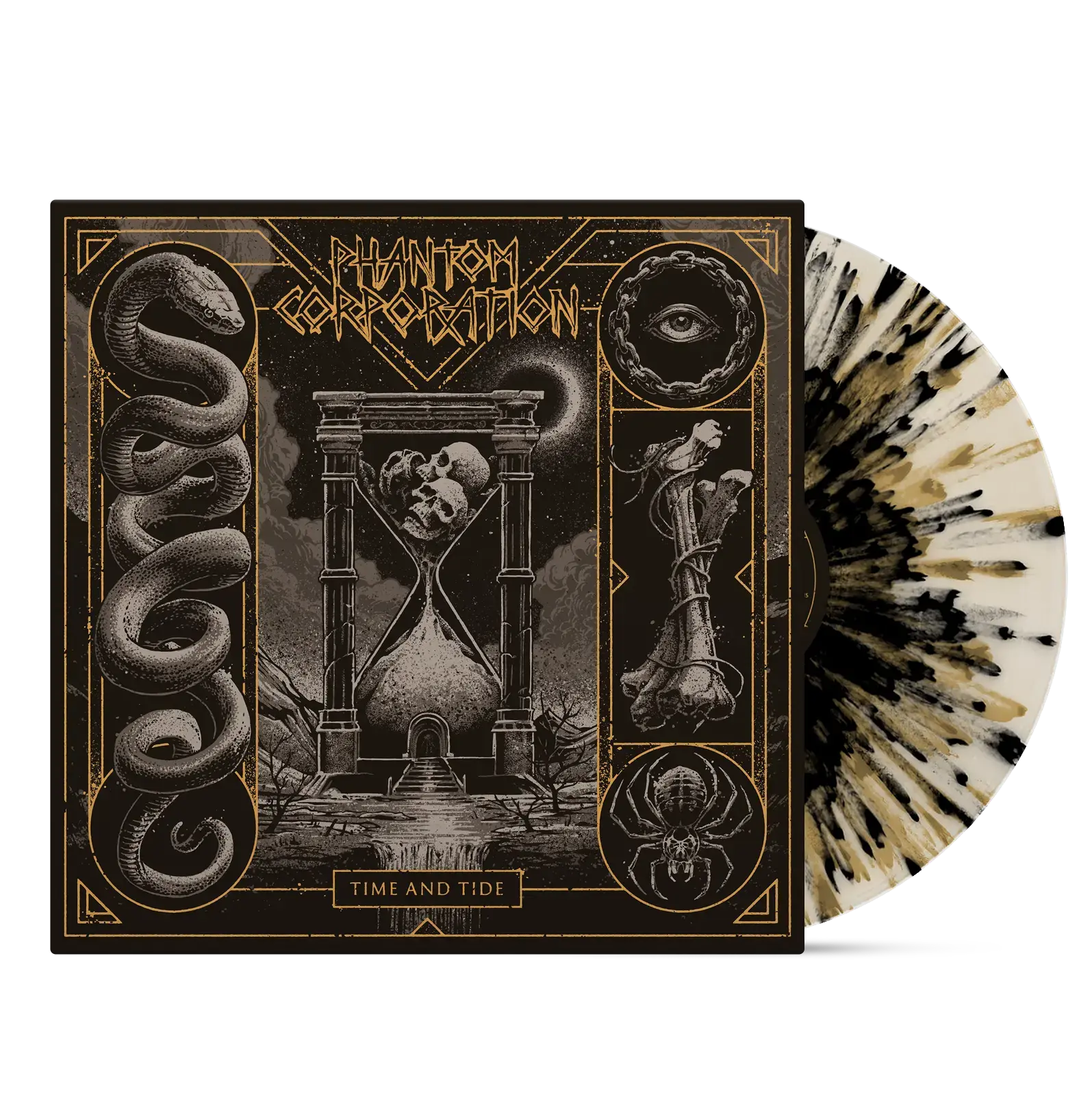 PHANTOM CORPORATION - Time And Tide · T-SHIRT SPLATTER LP BUNDLE · Bild 3 PHANTOM CORPORATION - Time And Tide · T-SHIRT SPLATTER LP BUNDLE (Thrash Metal/D-Beat/Death Metal Vinyl) · Bild 3