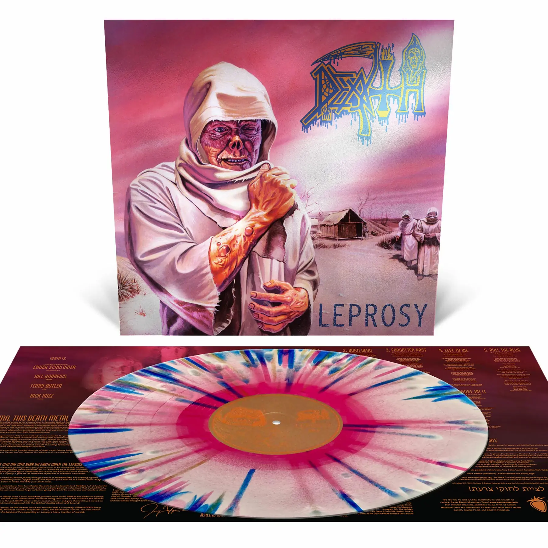 DEATH - Leprosy (Re-Issue) · PINK/WHITE/BLUE MERGE SPLATTER LP DEATH - Leprosy (Re-Issue) · PINK/WHITE/BLUE MERGE SPLATTER LP (Death Metal Vinyl)