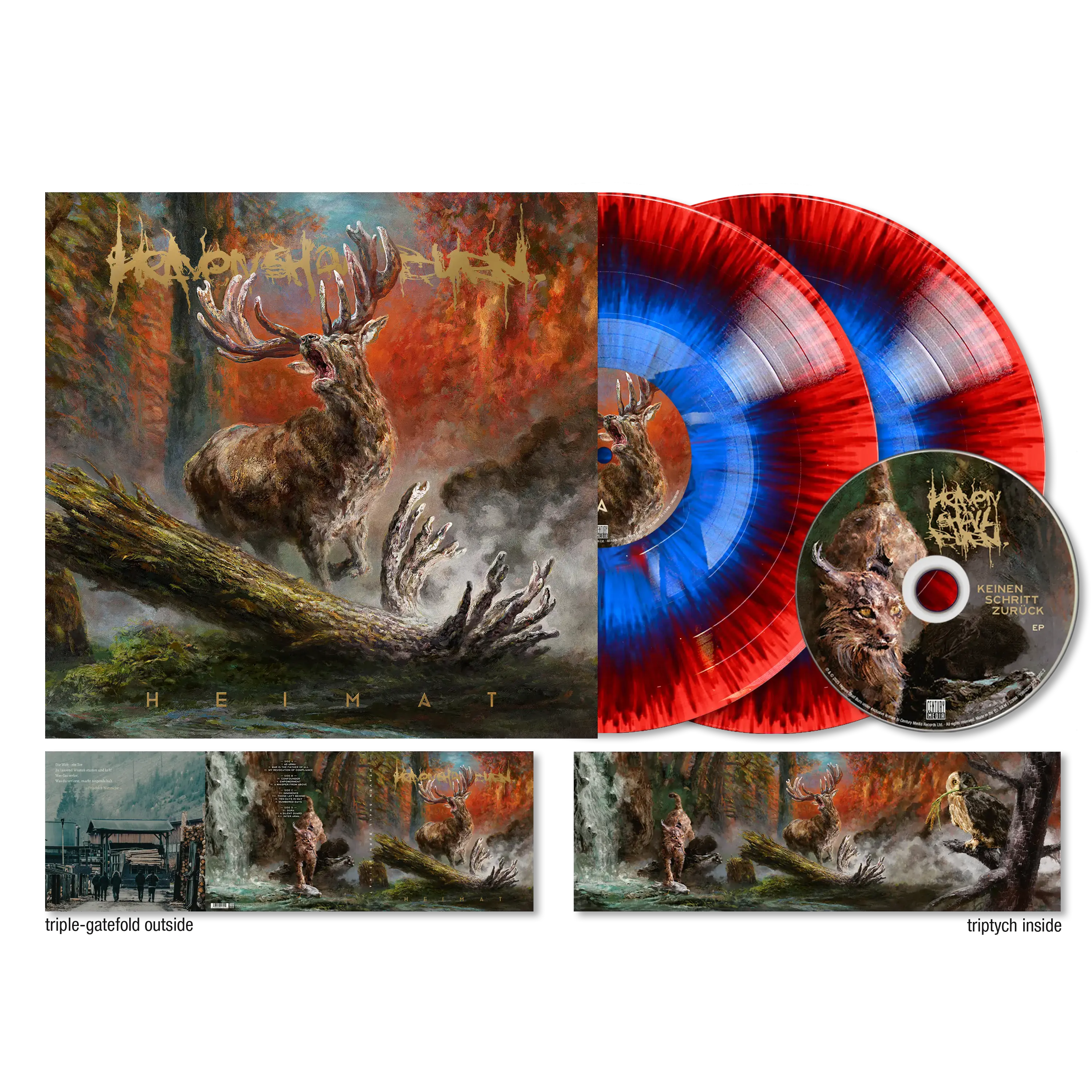 HEAVEN SHALL BURN · Heimat | DELUXE RED/BLUE SPLATTER 2LP+CD HEAVEN SHALL BURN · Heimat | DELUXE RED/BLUE SPLATTER 2LP+CD (Metal/Hardcore Vinyl)