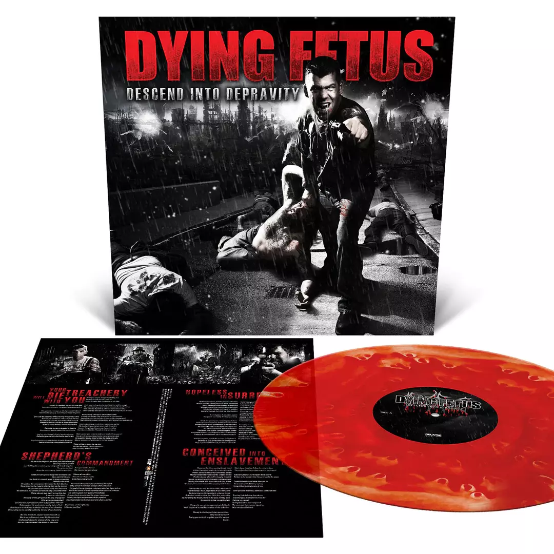 DYING FETUS · Descend Into Depravity | BLOODY RED CLOUDY EFFECT VINYL (Brutal Death Metal Vinyl)