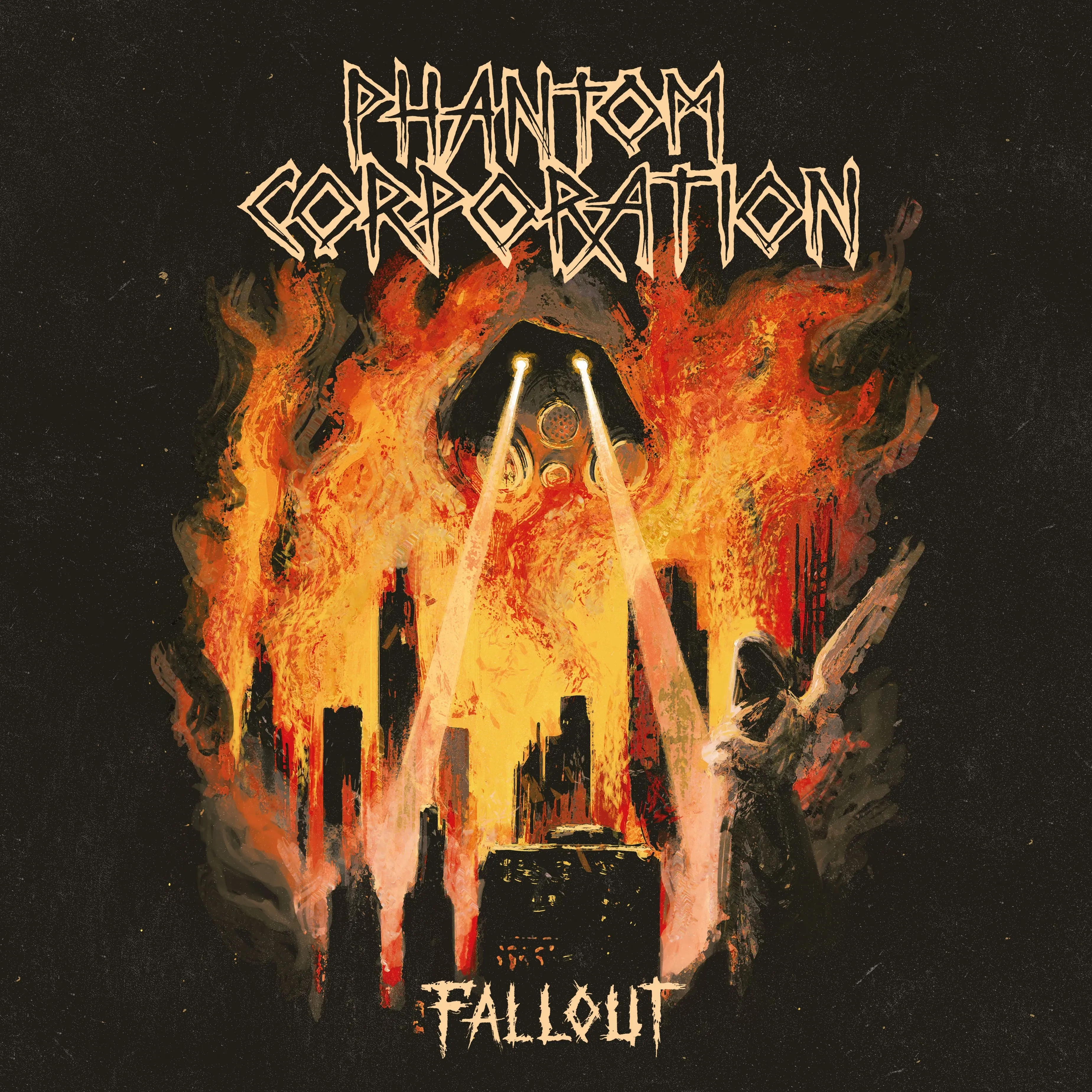 PHANTOM CORPORATION - Fallout · FIRE SPLATTER LP (Death Metal Vinyl) · Bild 1