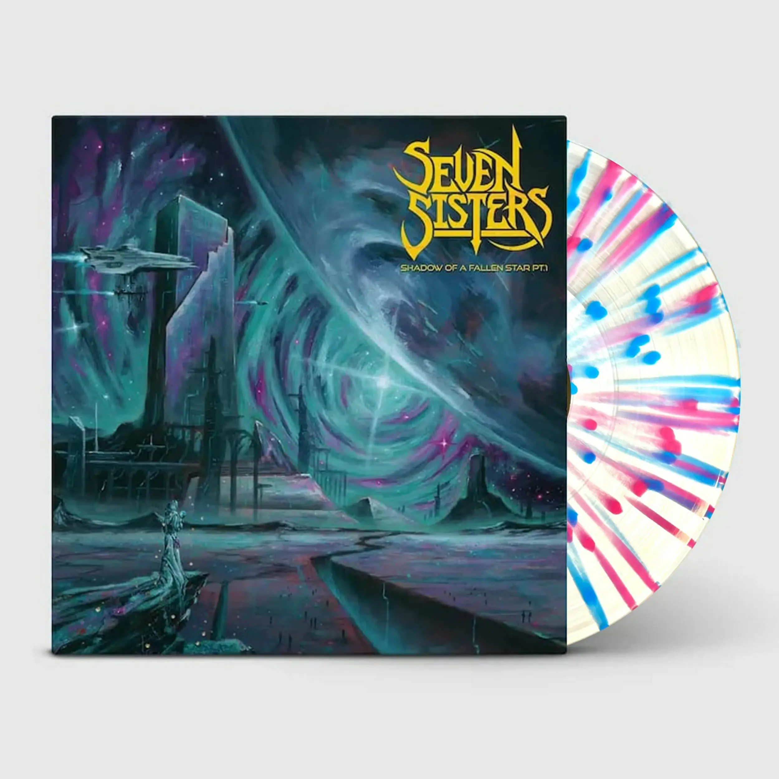 SEVEN SISTERS · Shadow Of A Falling Star Pt. 1 | CLEAR/BLUE/PINK SPLATTER LP (Heavy Metal Vinyl)