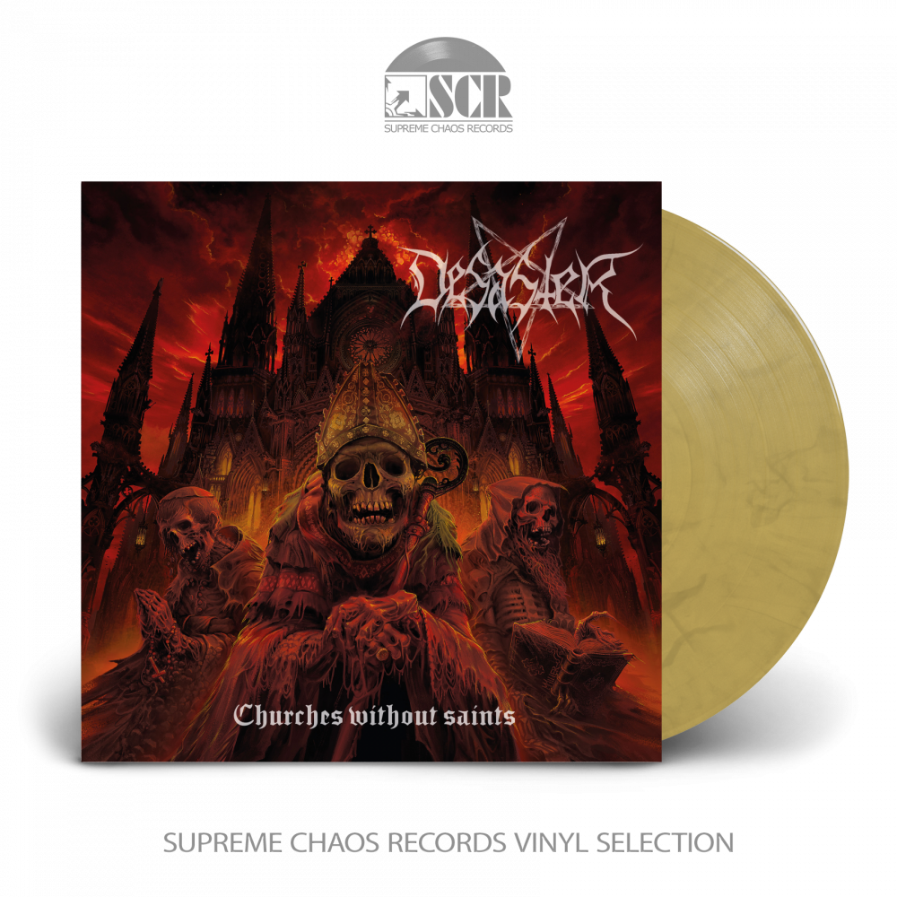 DESASTER - Churches Without Saints · DARK GOLDENROD LP (Thrash Metal Vinyl)