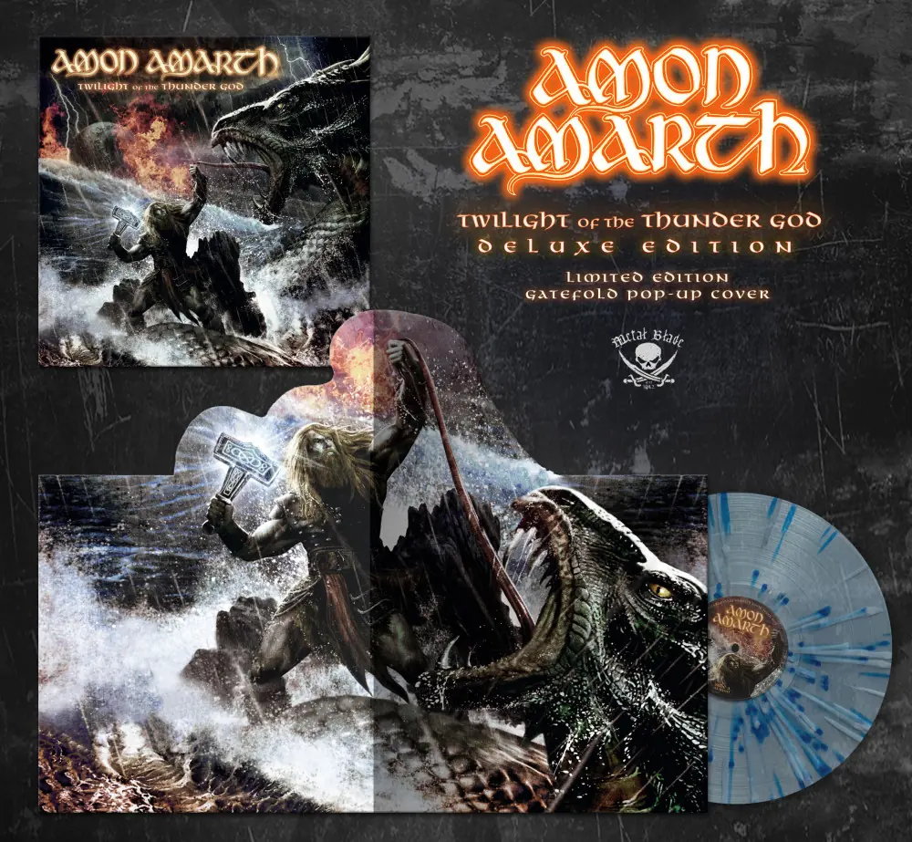 AMON AMARTH - Twilight Of The Thunder God · CLEAR//WHITE/BLUE POPUP LP AMON AMARTH - Twilight Of The Thunder God · CLEAR//WHITE/BLUE POPUP LP (Death Metal Vinyl)