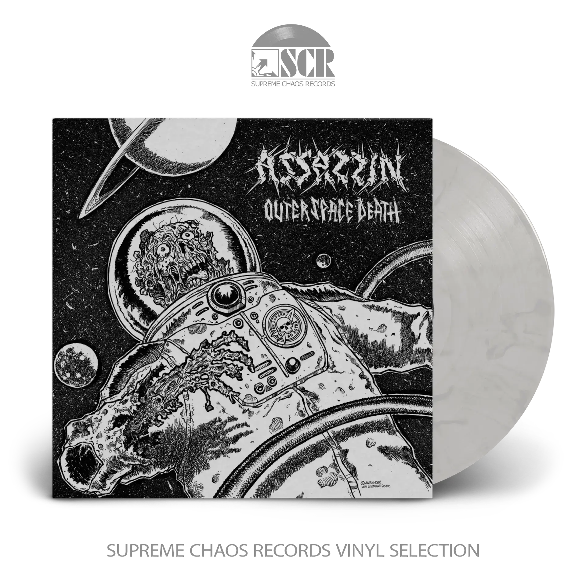 ASSASSIN - Outer Space Death · WHTIE/BLACK GALAXY LP (Thrash Metal Vinyl)