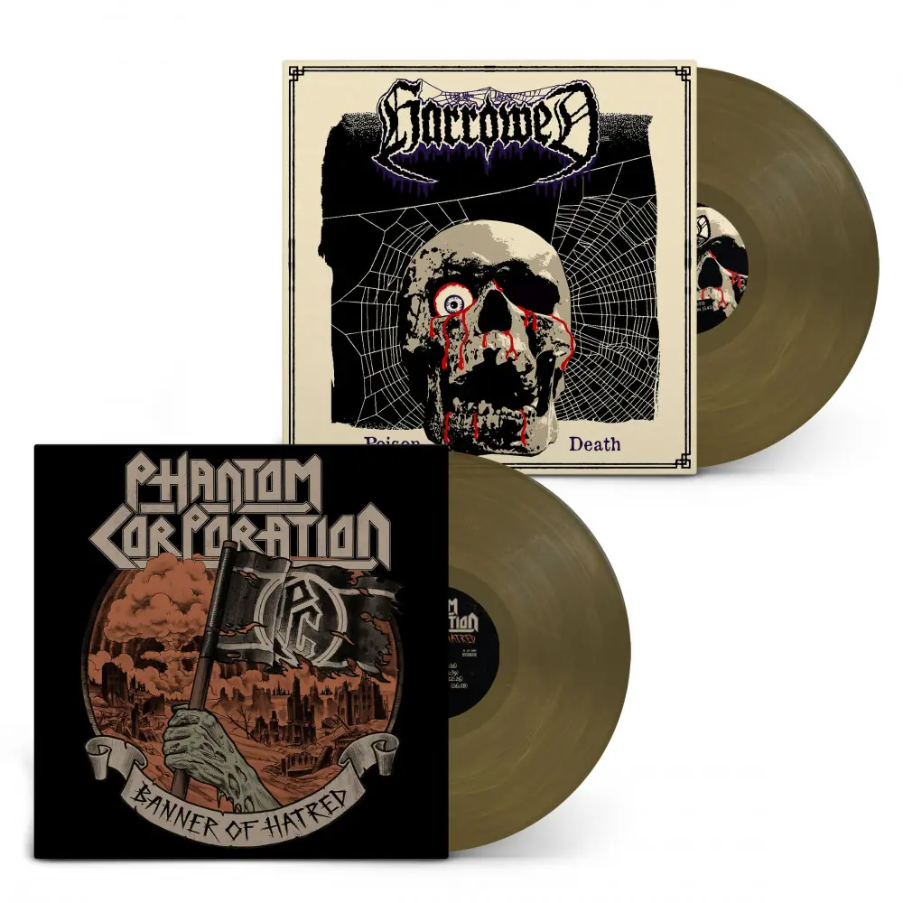 PHANTOM CORPORATION / HARROWED - Split · BEER/BLACK LP (Death Metal/Thrash Metal Vinyl)