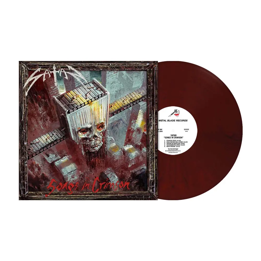 SATAN · Songs in Crimson | DARK CRIMSON RED MARBLED LP SATAN · Songs in Crimson | DARK CRIMSON RED MARBLED LP (Heavy Metal Vinyl)