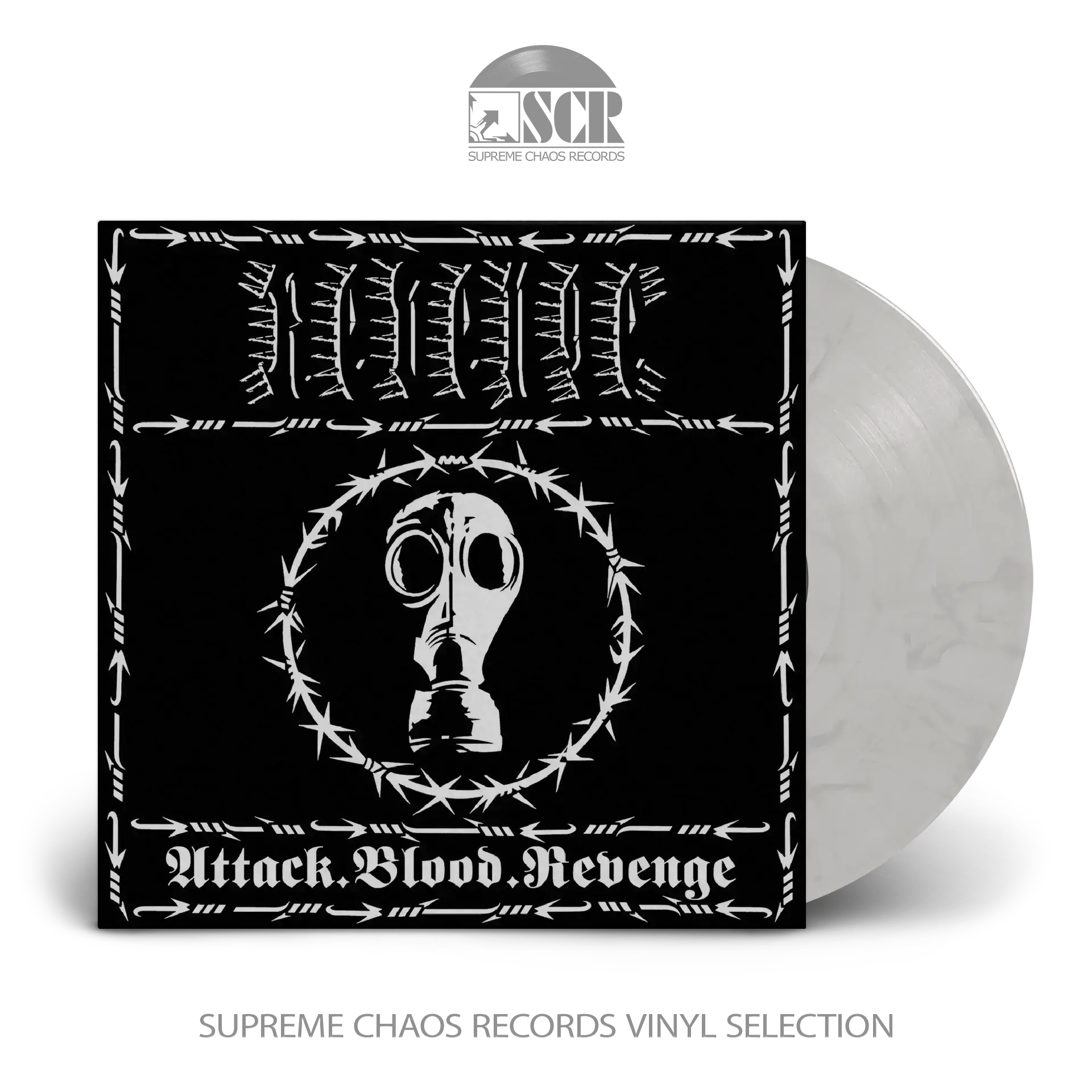 REVENGE · Attack.Blood.Revenge | WHITE/BLACK LP (Black Metal Vinyl)