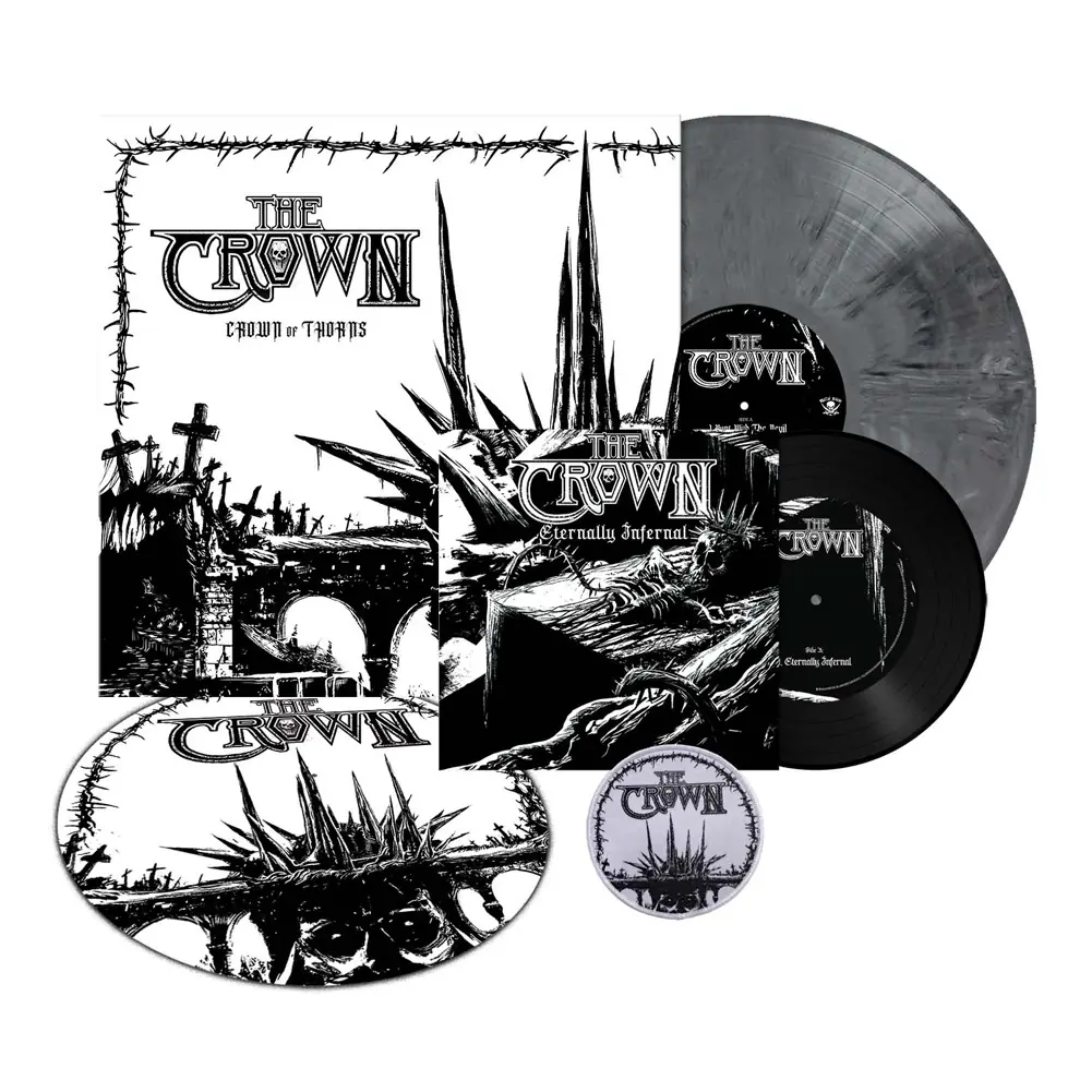 THE CROWN - Crown Of Thorns · IRON GREY MARBLED LP + 7" THE CROWN - Crown Of Thorns · IRON GREY MARBLED LP + 7" (Thrash Metal/ Death Metal Vinyl)