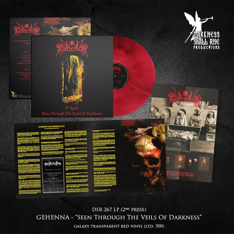 GEHENNA · Seen Through The Veils Of Darkness (Re-Release) | TRANSPARENT RED GALAXY LP · Bild 2 GEHENNA · Seen Through The Veils Of Darkness (Re-Release) | TRANSPARENT RED GALAXY LP (Black Metal Vinyl) · Bild 2