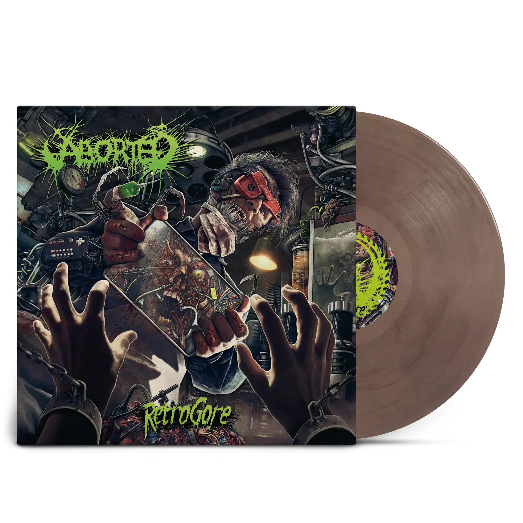 ABORTED - Retrogore · CREAM WHITE/BROWN MARBLED LP (Death Metal/Grindcore Vinyl)