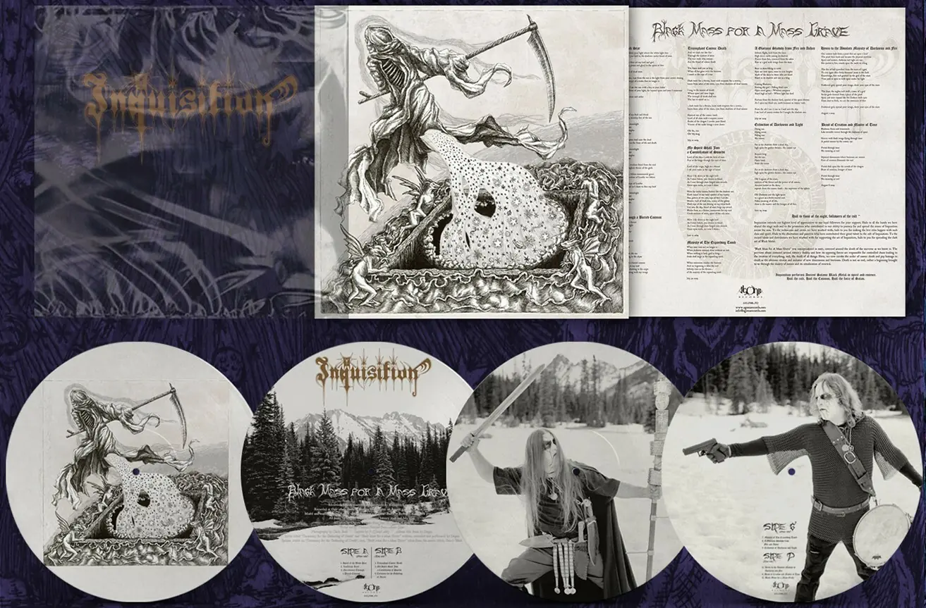 INQUISITION - Black Mass For A Mass Grave (MONOCHROME EDITION) · PICTURE DLP INQUISITION - Black Mass For A Mass Grave (MONOCHROME EDITION) · PICTURE DLP (Black Metal Vinyl)