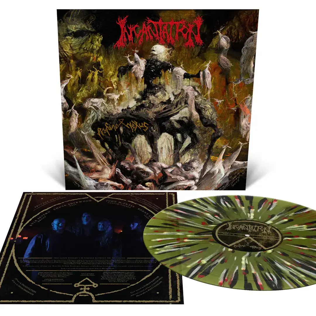 INCANTATION · Profane Nexus | SWAMP GREEN/RED/WHITE/BLACK SPLATTER LP INCANTATION · Profane Nexus | SWAMP GREEN/RED/WHITE/BLACK SPLATTER LP (Death Metal Vinyl)