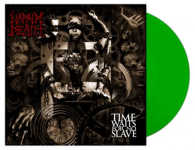 NAPALM DEATH - Time Waits For No Slave · NB GREEN LP (Grindcore Vinyl)