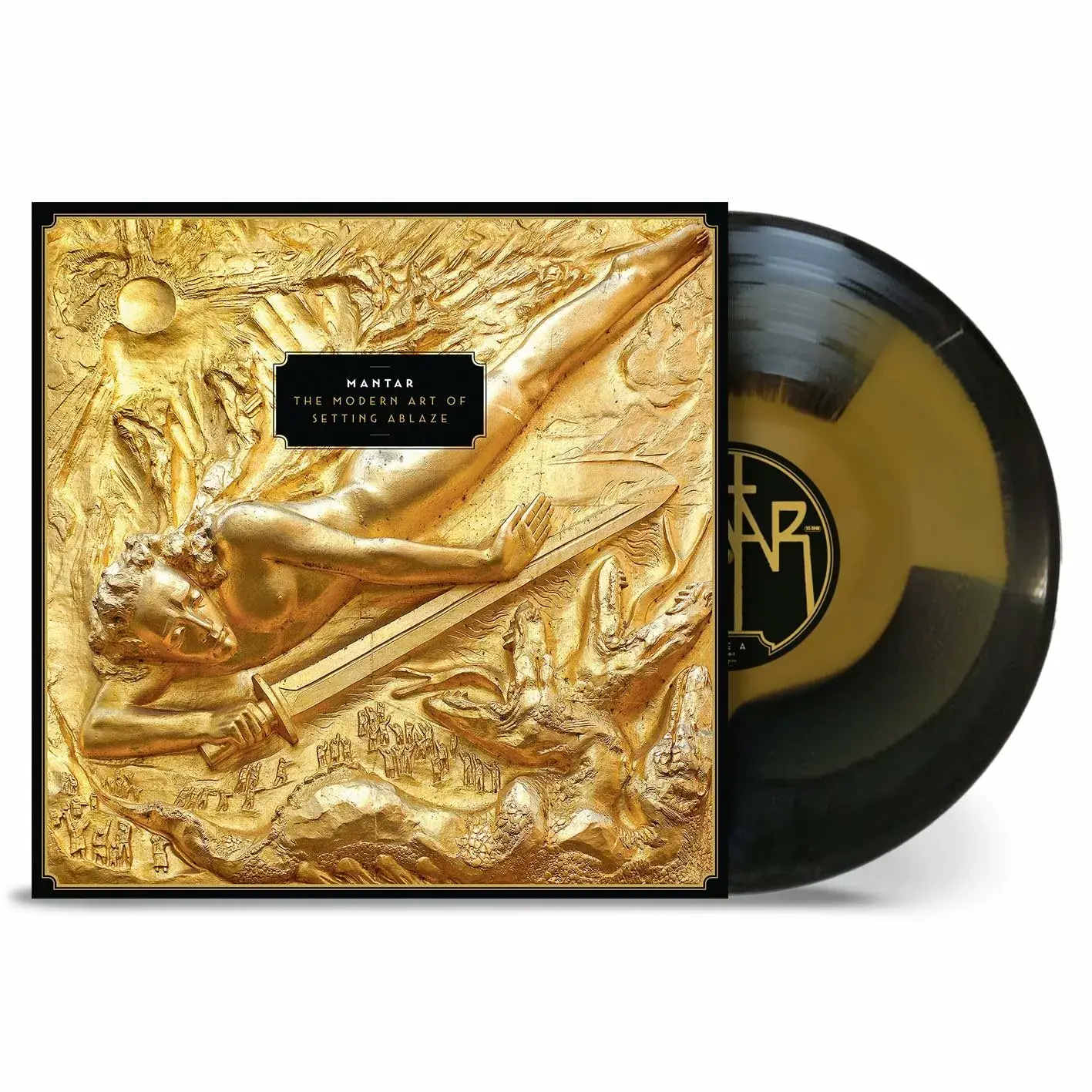MANTAR · The Modern Art Of Setting Ablaze | BLACK/GOLD SUNBURST LP MANTAR · The Modern Art Of Setting Ablaze | BLACK/GOLD SUNBURST LP (Death Metal Vinyl)