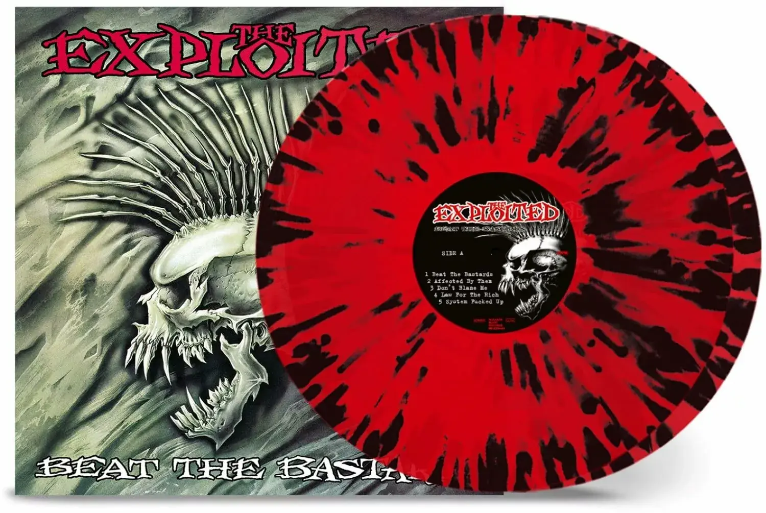 THE EXPLOITED - Beat The Bastards · TRANSPARENT RED/BLACK SPLATTER 2LP THE EXPLOITED - Beat The Bastards · TRANSPARENT RED/BLACK SPLATTER 2LP (Punk Rock Vinyl)