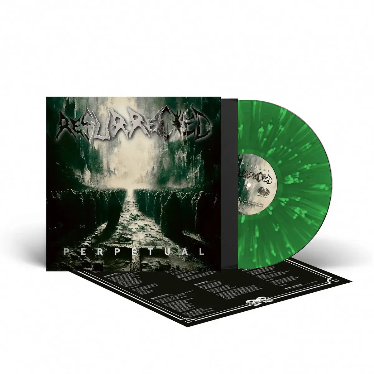 RESURRECTED - Perpetual · GREEN/WHITE SPLATTER LP RESURRECTED - Perpetual · GREEN/WHITE SPLATTER LP (Death Metal Vinyl)