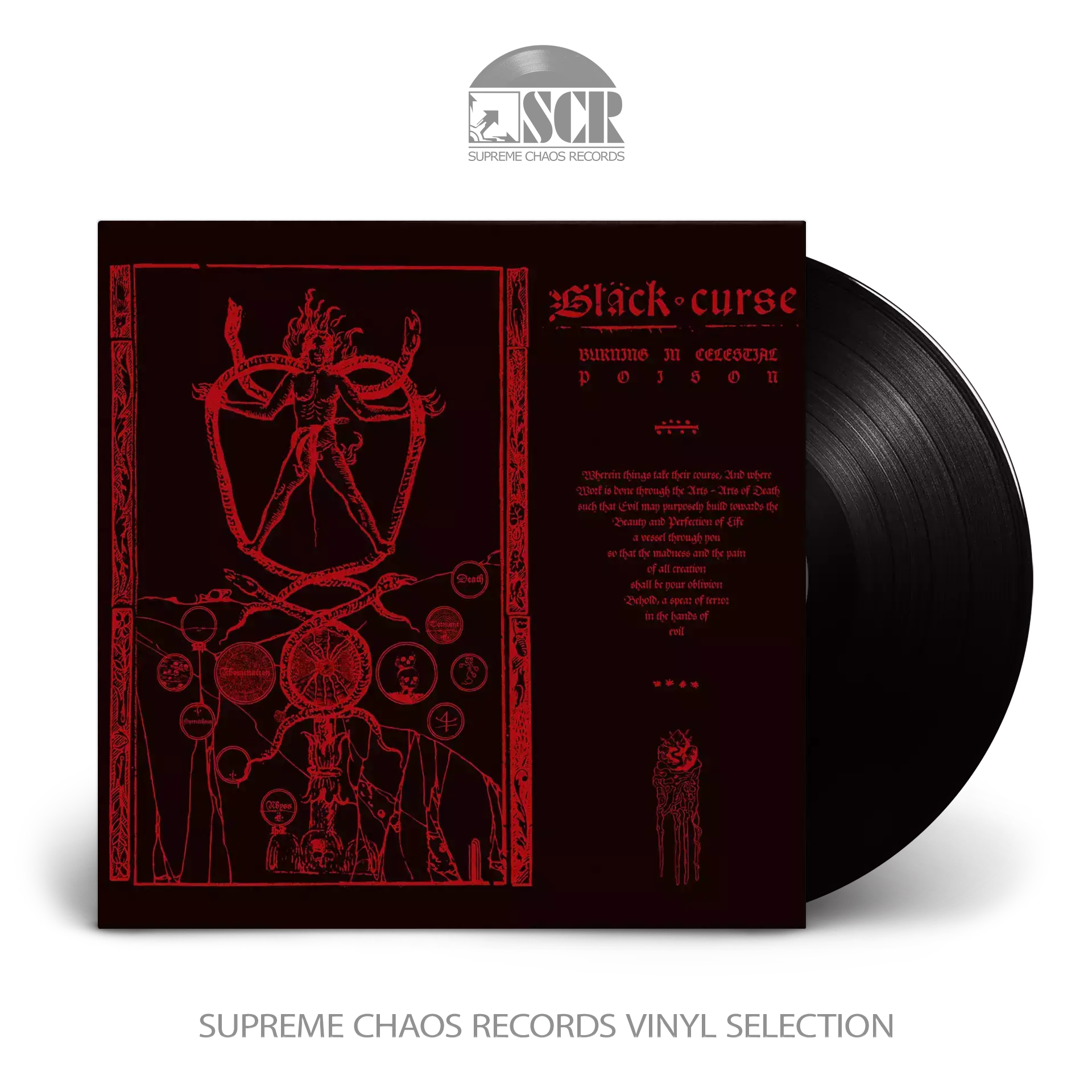 BLACK CURSE · Burning In Celestial Poison | BLACK LP (Black Metal Vinyl)