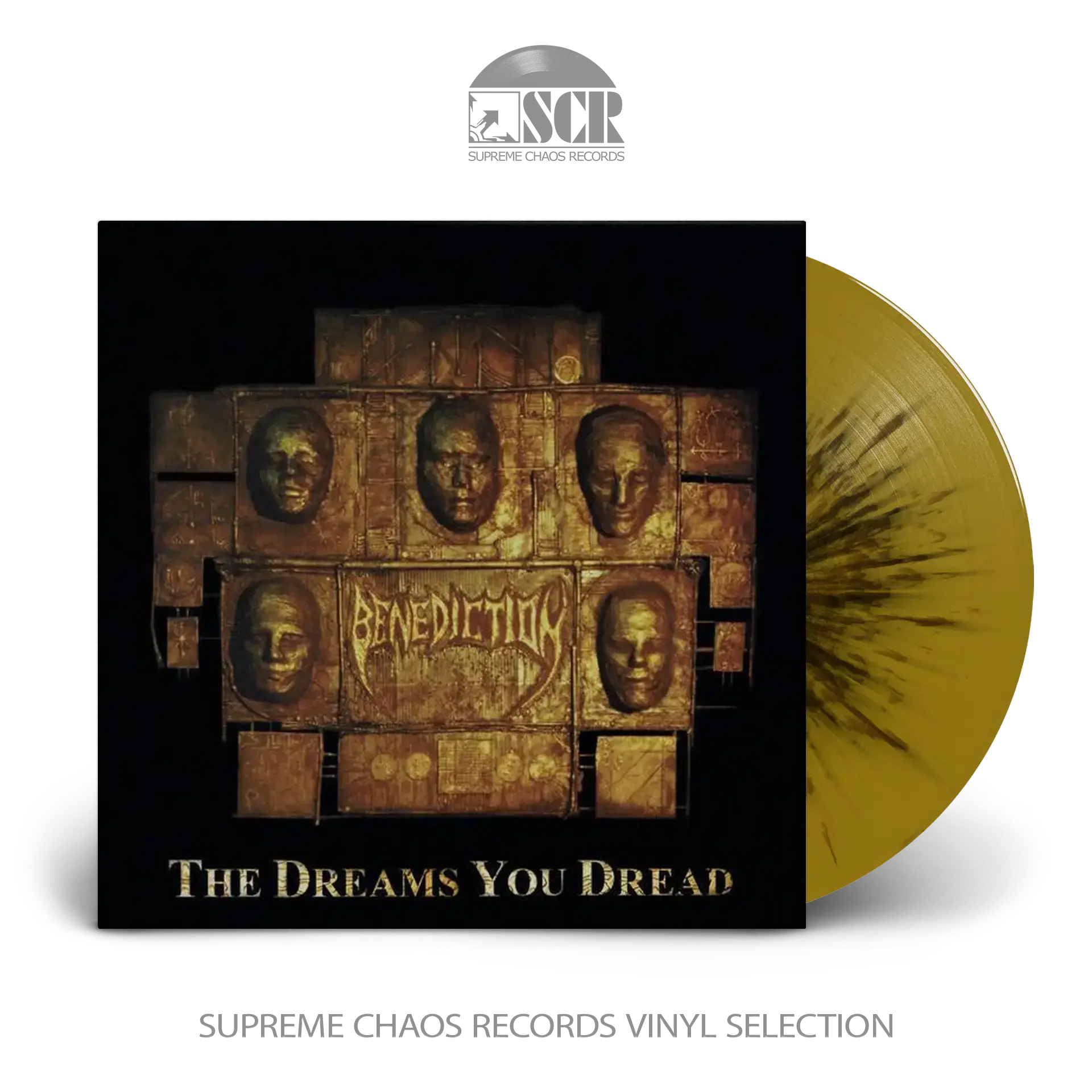 BENEDICTION · The Dreams You Dread | GOLD/BLACK SPLATTER LP BENEDICTION · The Dreams You Dread | GOLD/BLACK SPLATTER LP (Death Metal Vinyl)